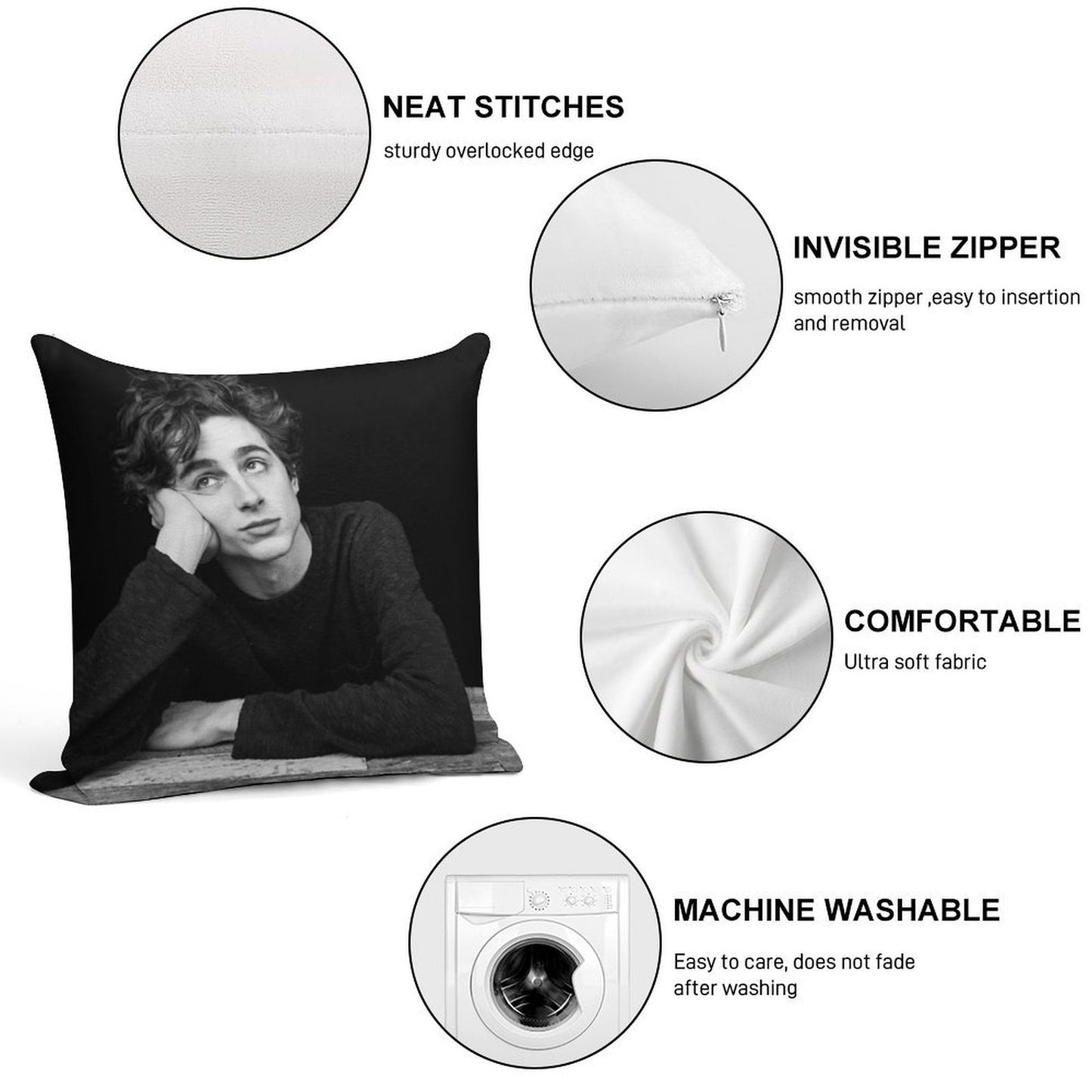 Timothee Chalamet Soft Ultra-Soft Texture Throw Pillow