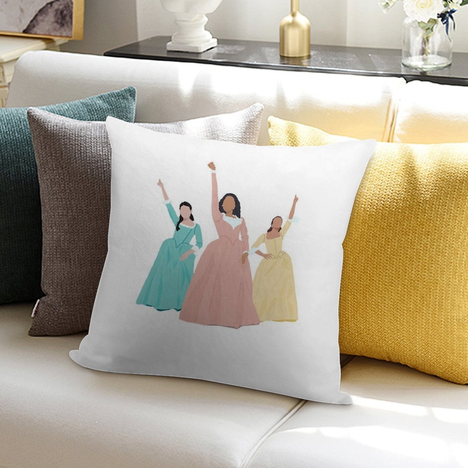Schuyler Sisters! Soft Skin-Friendly Throw Pillow