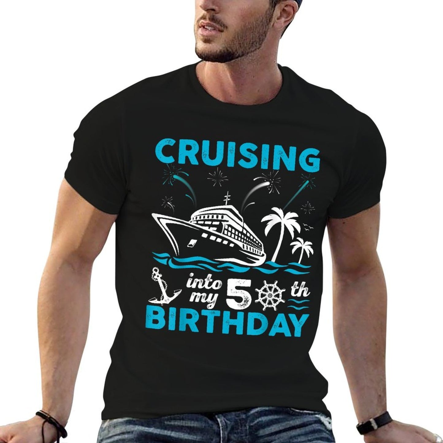 50 Year Old Birthday Cruising Into My 50th Birthday Cruise  Soft T-Shirt