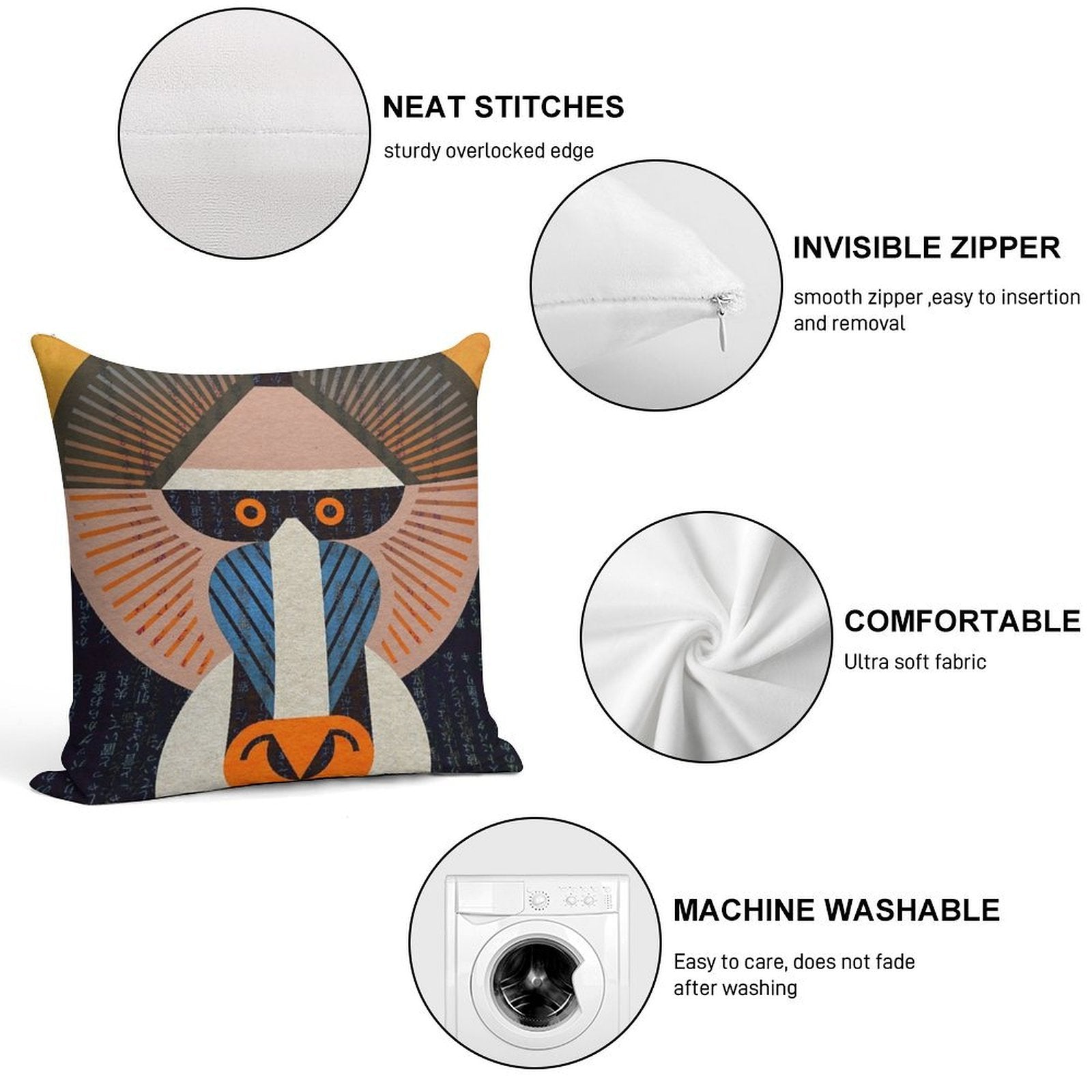 Mandrill Soft Luxury Feel Throw Pillow