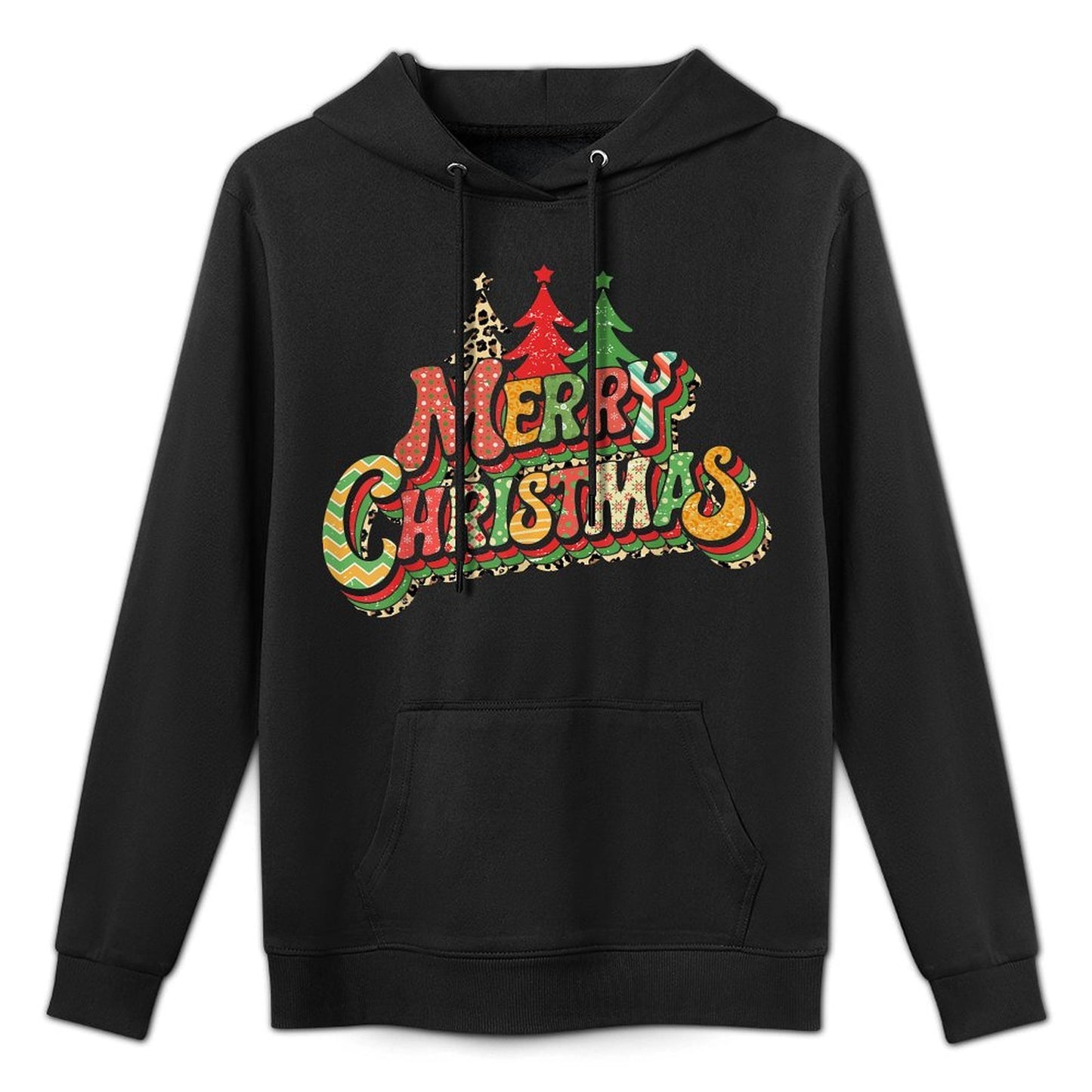 Retro Merry Christmas Matching Family Xmas Holiday Costume Medium-Weight Fabric Hoodie