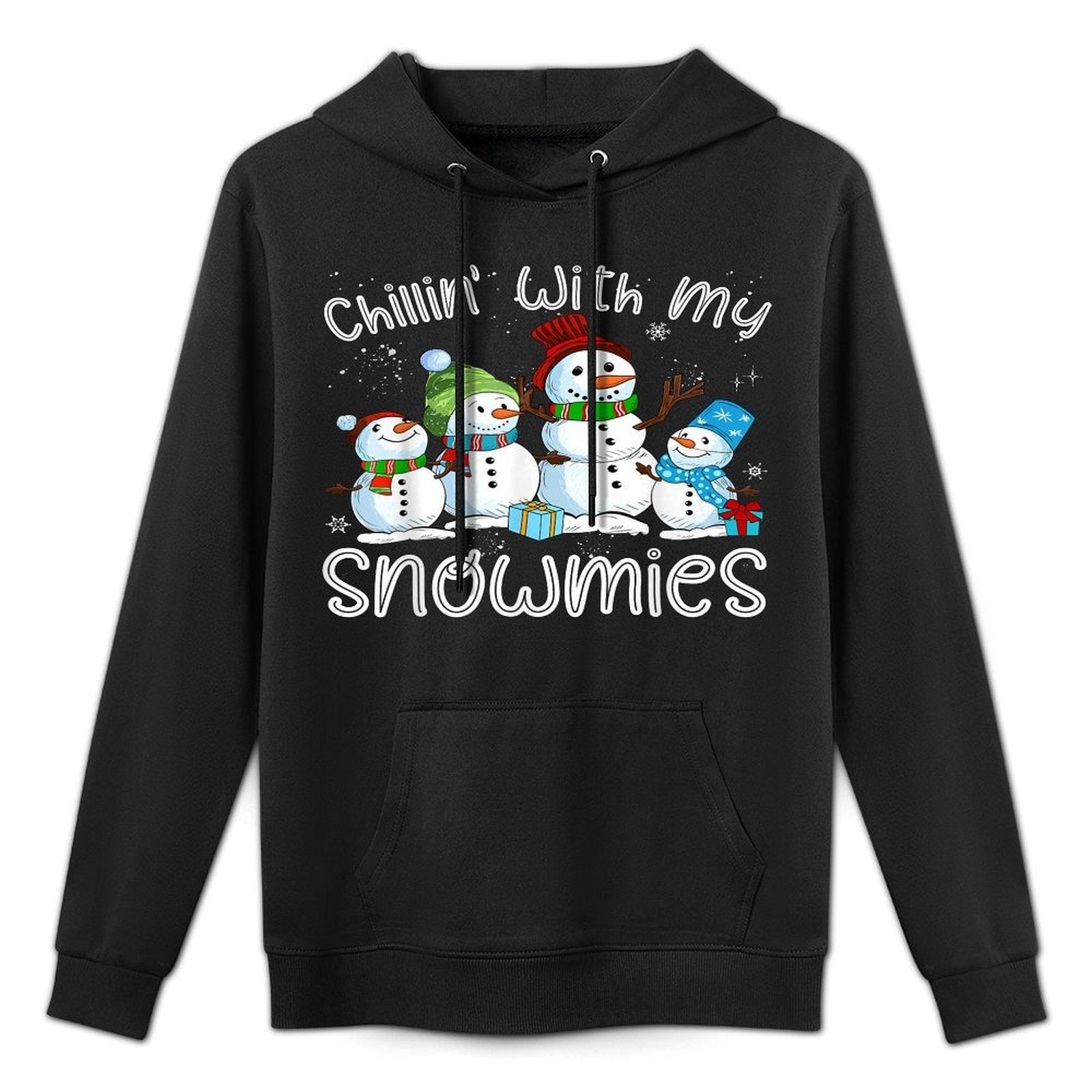 Chillin With My Snowmies Ugly Snowman Christmas Customizable Surface Hoodie
