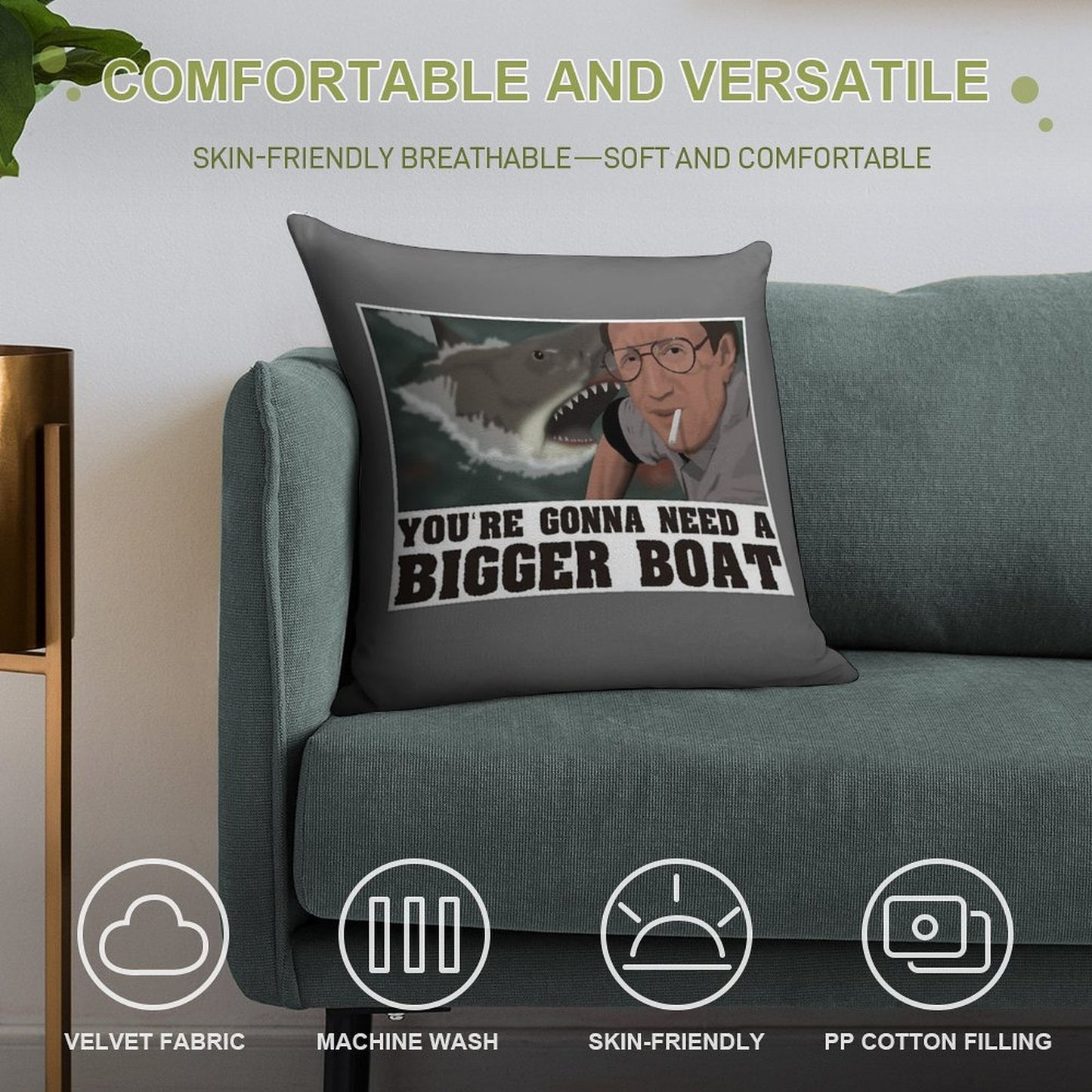 You're Gonna Need A Bigger Boat - Jaws Soft Style Accent Throw Pillow