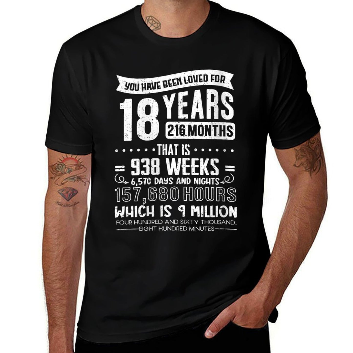Womens You Have Been Loved for 18 Birthday Happy 18th Birthday Oversized Silhouette T-Shirt