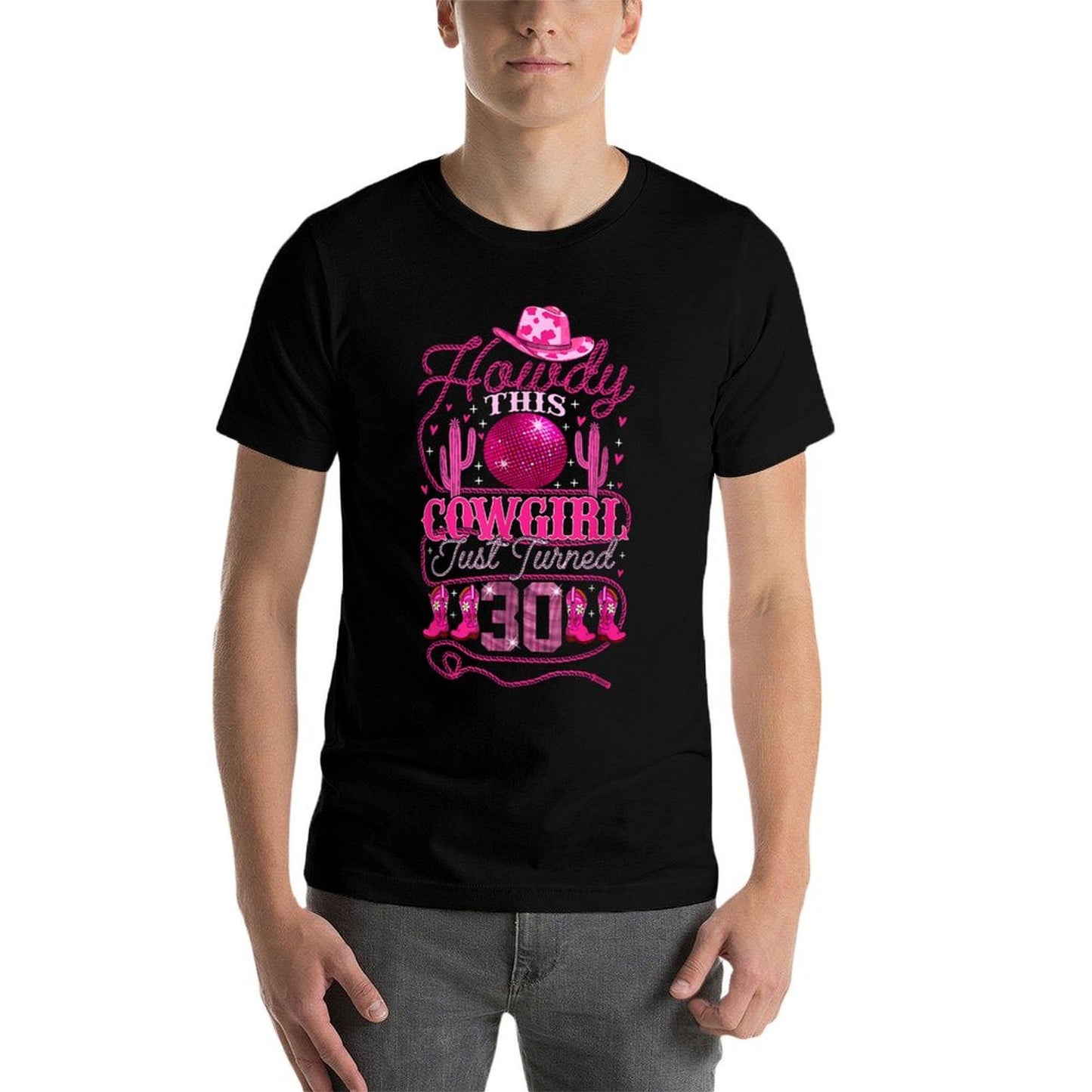 30yr Birthday Cowgirl Western 30Years Old Girl 30th Birthday Durable T-Shirt