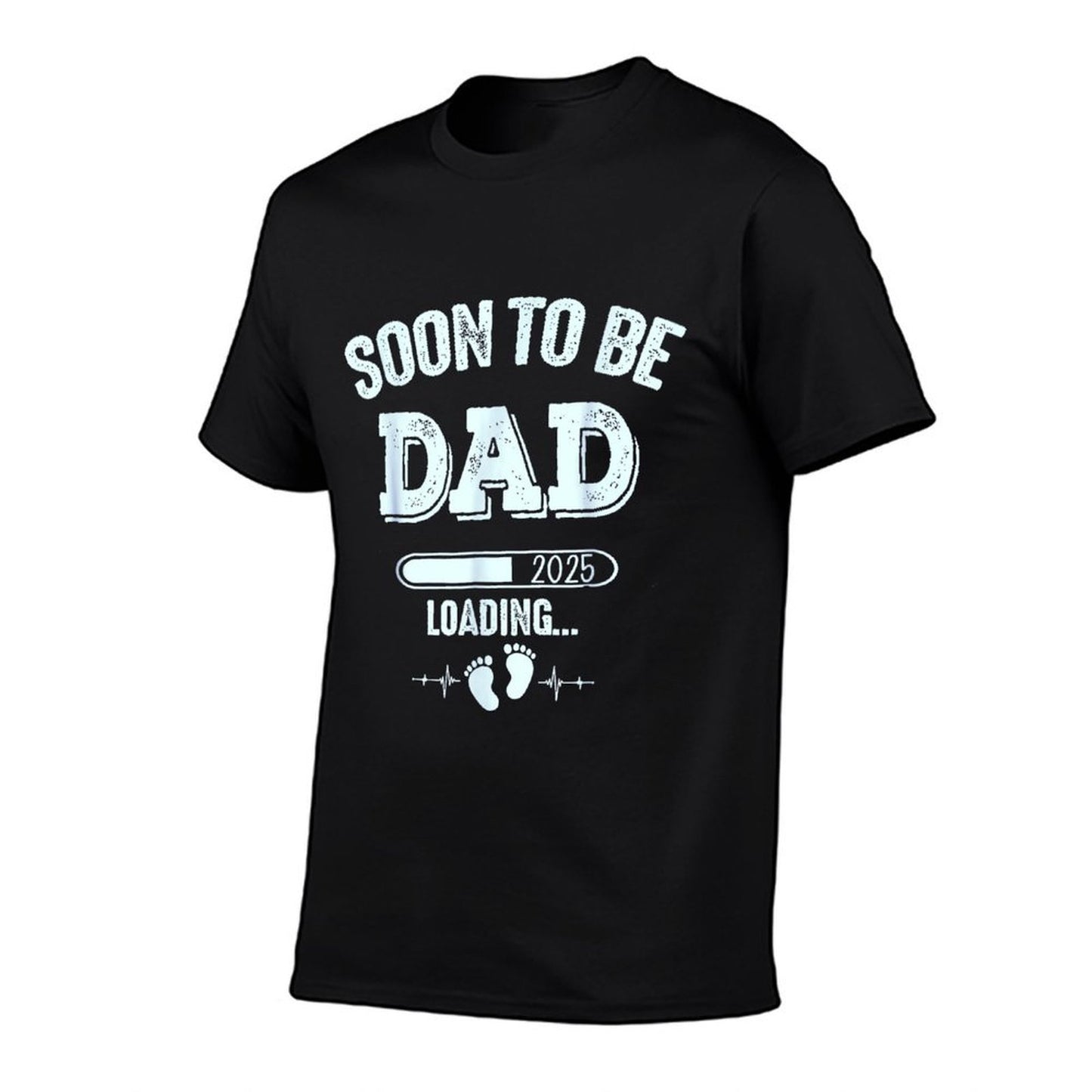 Soon To Be Daddy 2025 Funny First Time Dad Fathers Day Ribbed Collar T-Shirt