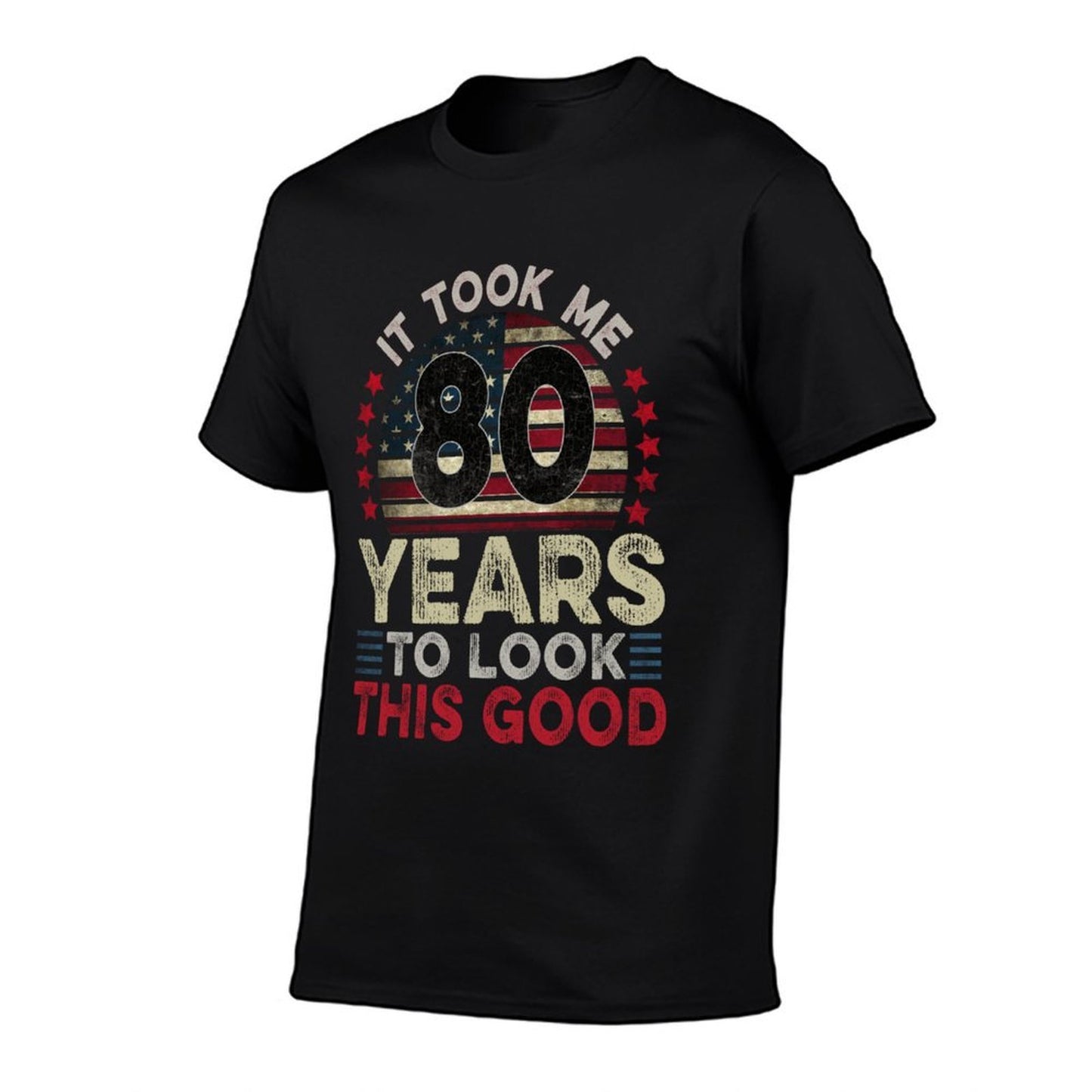 Took Me 80 Years USA Funny 80 Year Old 80th Birthday Oversized Silhouette T-Shirt