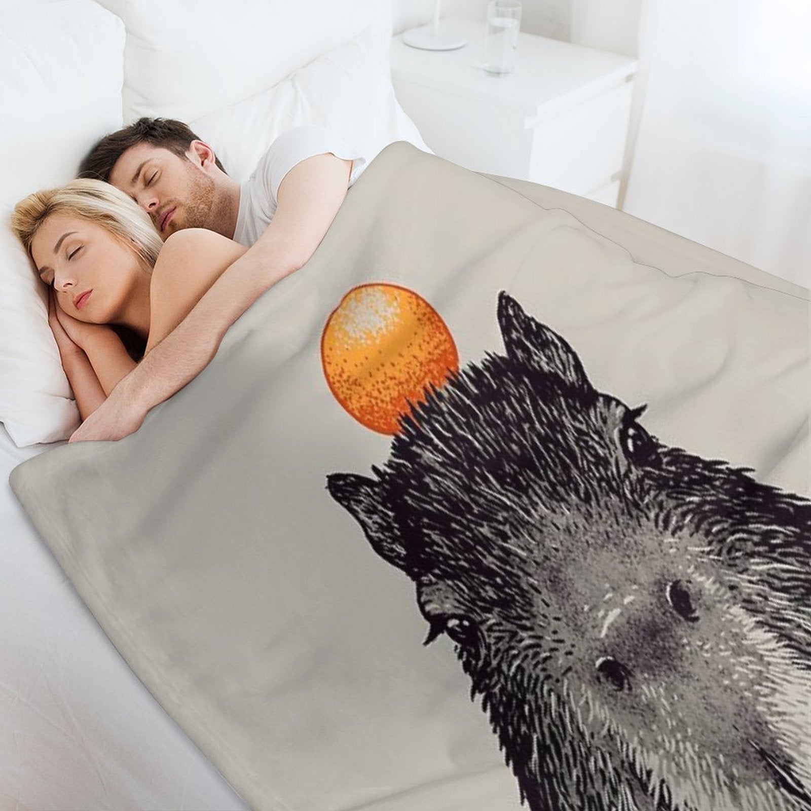 Capybara  Orange  Capy Yuzu  Capybara with Orange on Head  His Name - Gort  Portrait Durable Throw Blanket