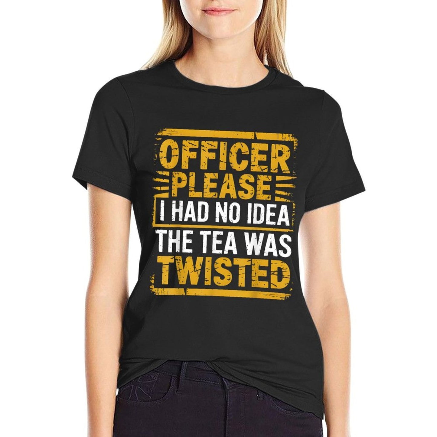 Retro Officer Please I Had No Idea The Tea Was Twisted Funny  Relaxed-fit T-Shirt