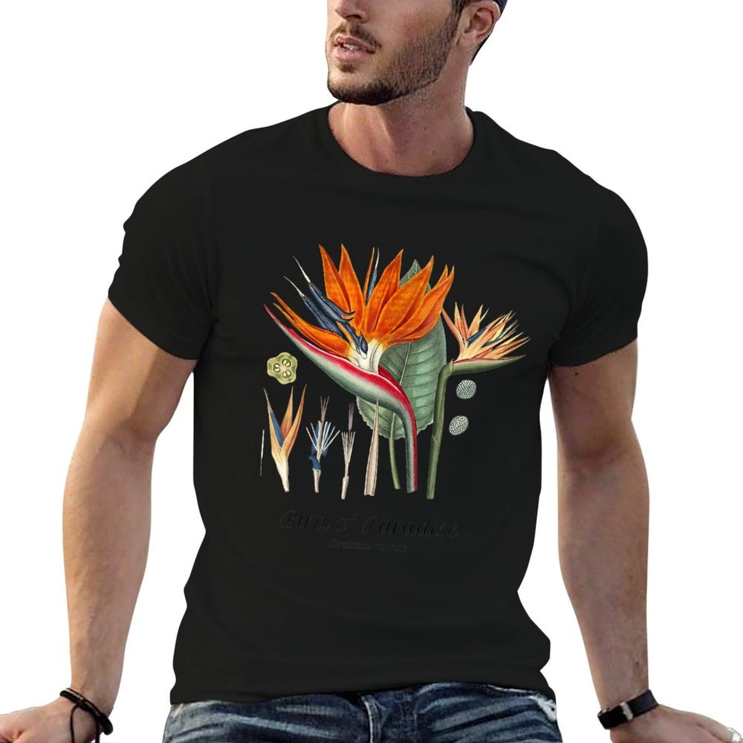 Womens Bird of Paradise Botanical, Tropical Plants Classic T-Shirt