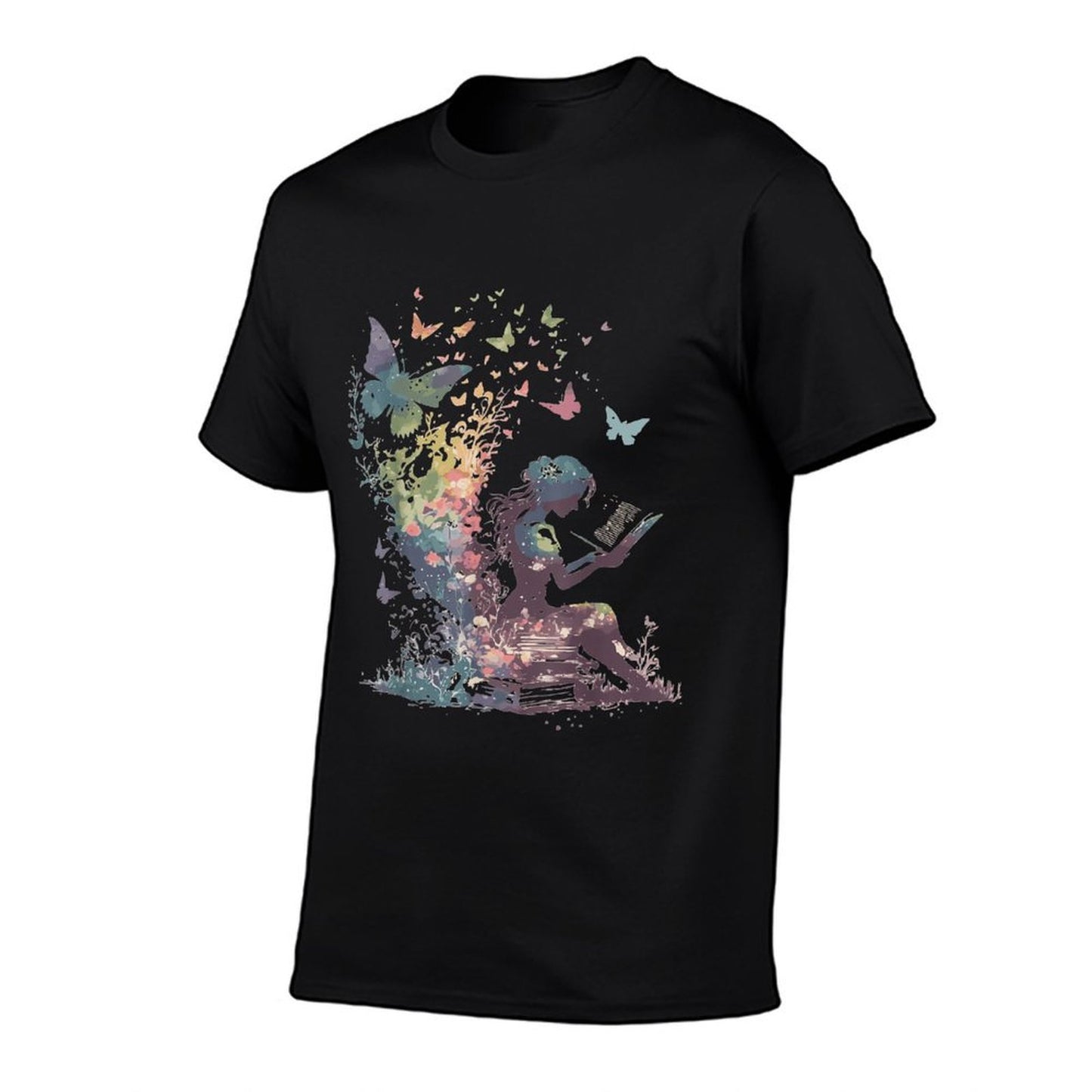Watercolor Butterfly Fairy Read Book Library Fantasy Novel Classic T-Shirt