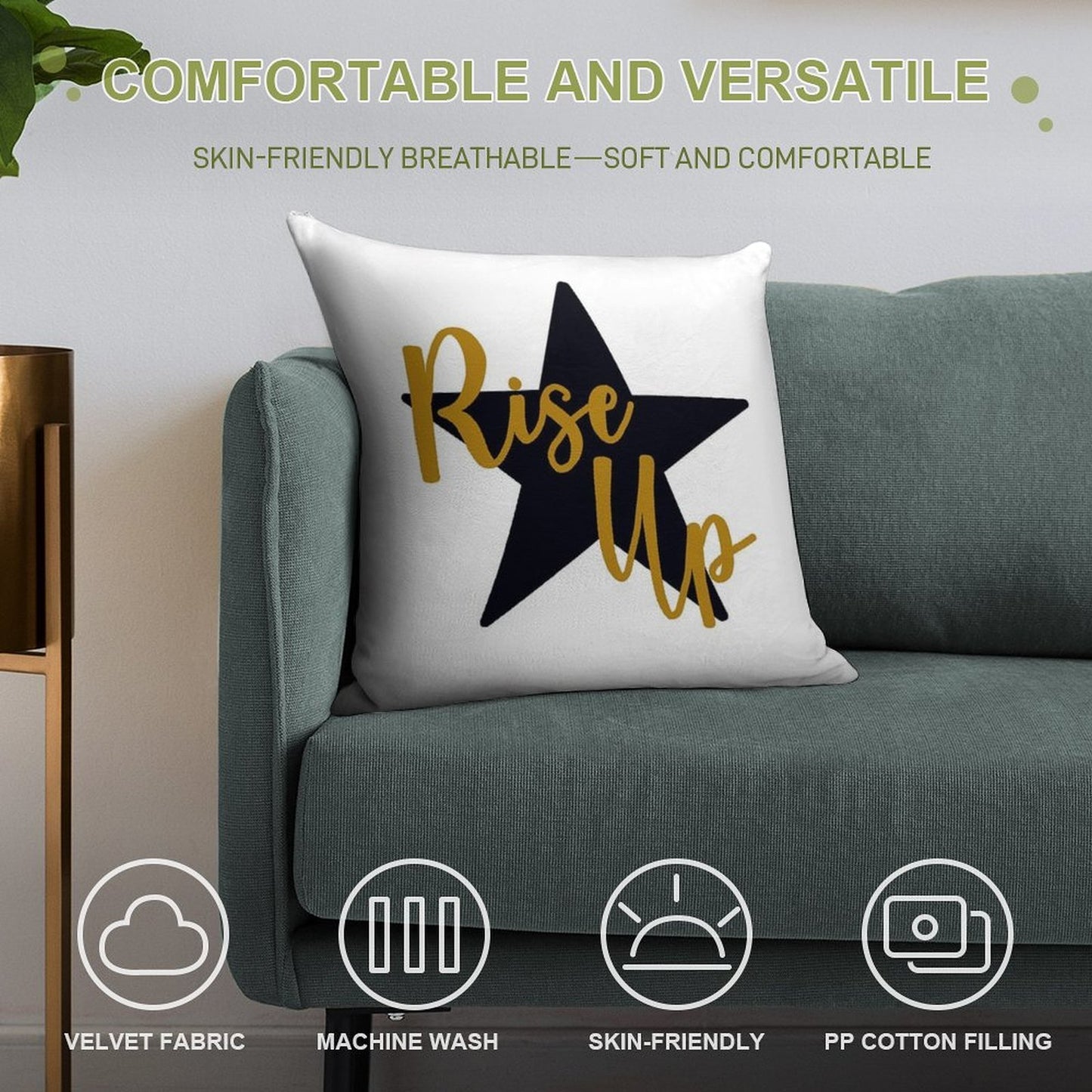 Rise Up Soft Home Decor Throw Pillow