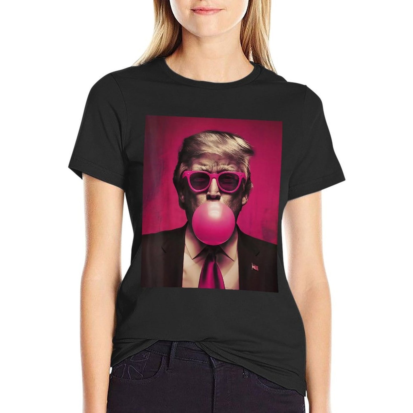 Trump Pink Bubblegum Trump Blowing Bubble Gum Vote Trump Comfortable T-Shirt