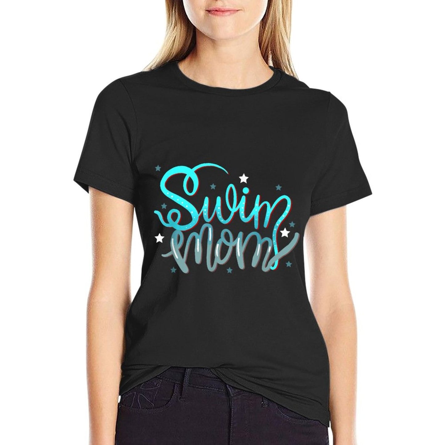 1. Swim Mom Swimmers Mothers Gift T-shirt Oversized Silhouette T-Shirt