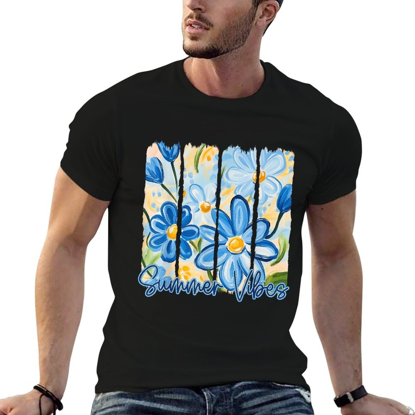 Retro Daisy Flower Summer Vibes Trendy Summer Women Girls  Soft T-Shirt