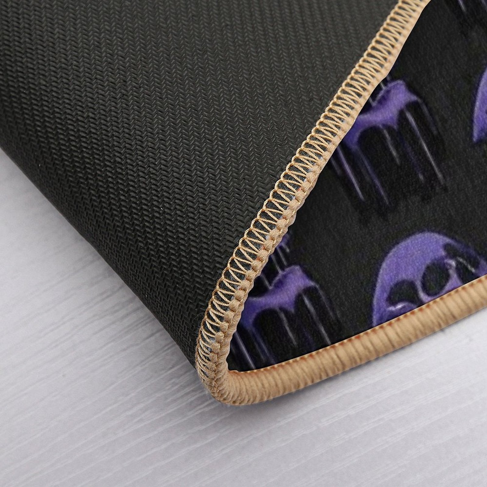 Purple Oblivion- Melting Skull Art  Non-Slip Bath Mat