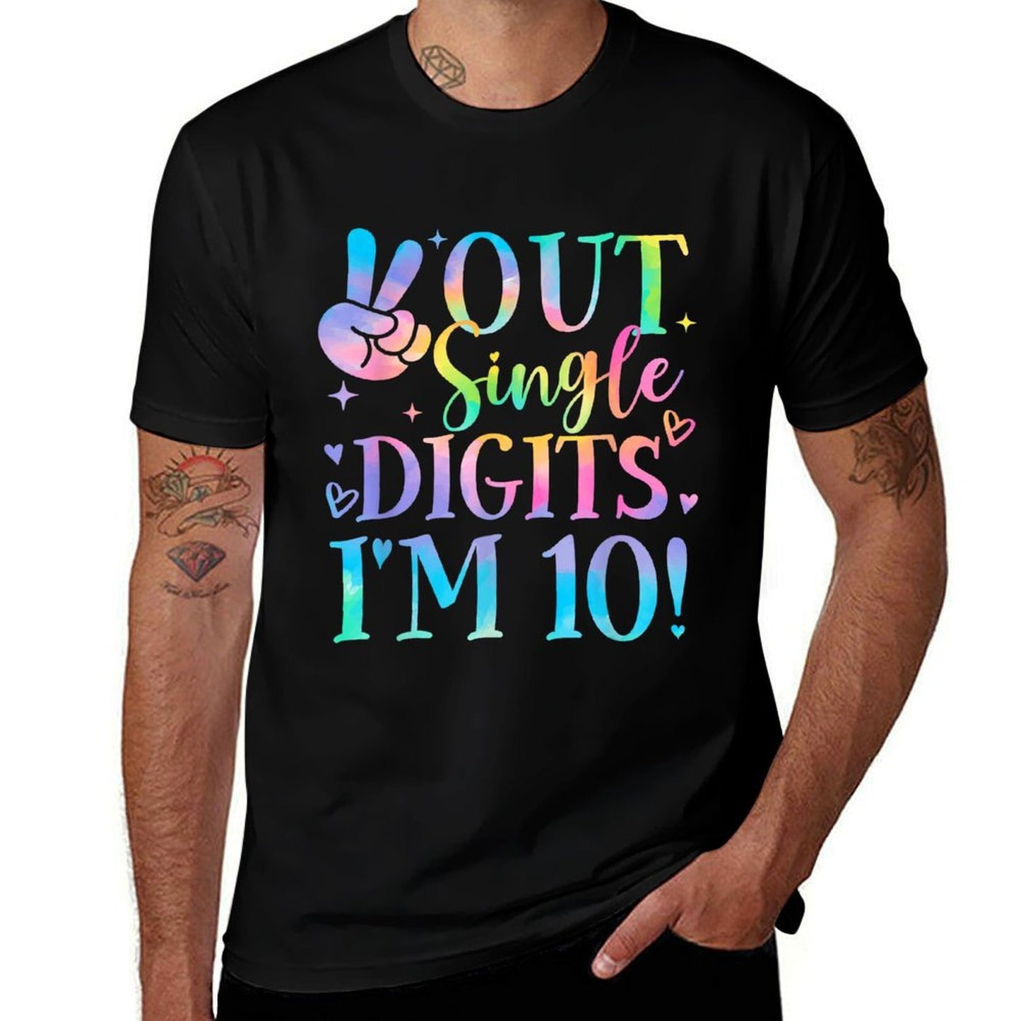 Tie Dye Im Out Single Digits 10th Birthday Girls Kids Soft T-Shirt