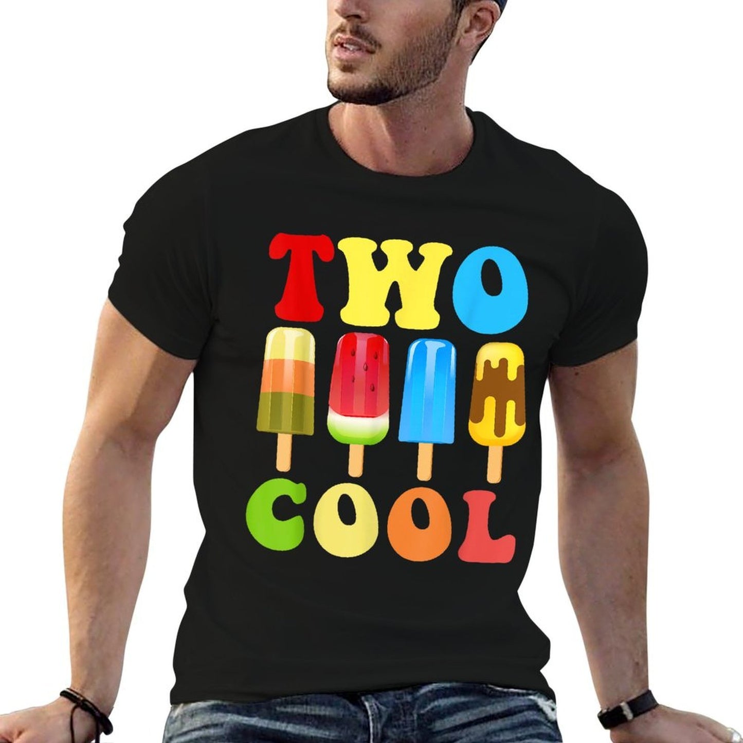 Two Cool Retro Floral Popsicle 2 Years Old Birthday Design Quick-drying T-Shirt
