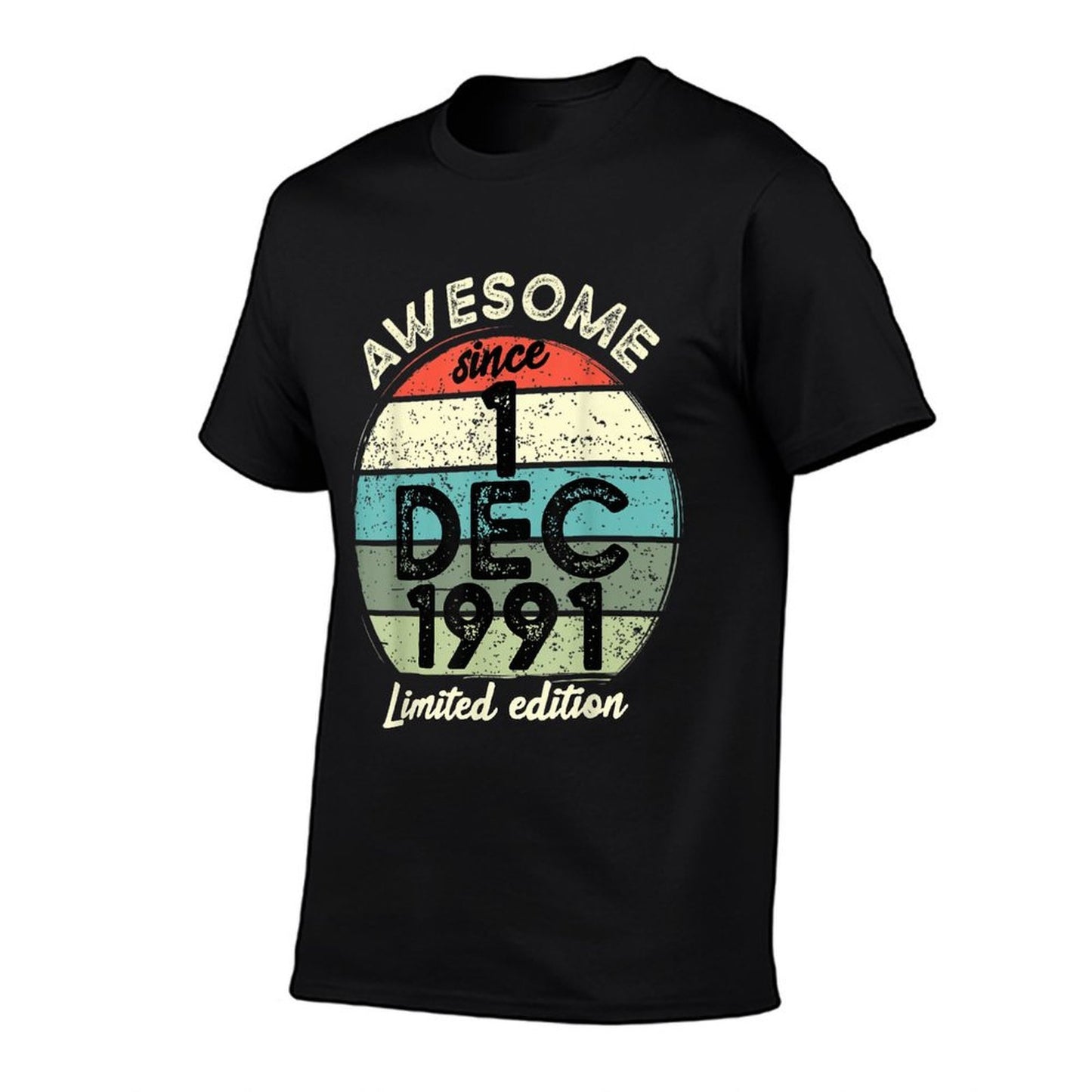 30 Year Old Birthday 1 December 1991 30th Birthday Rolled Sleeves T-Shirt