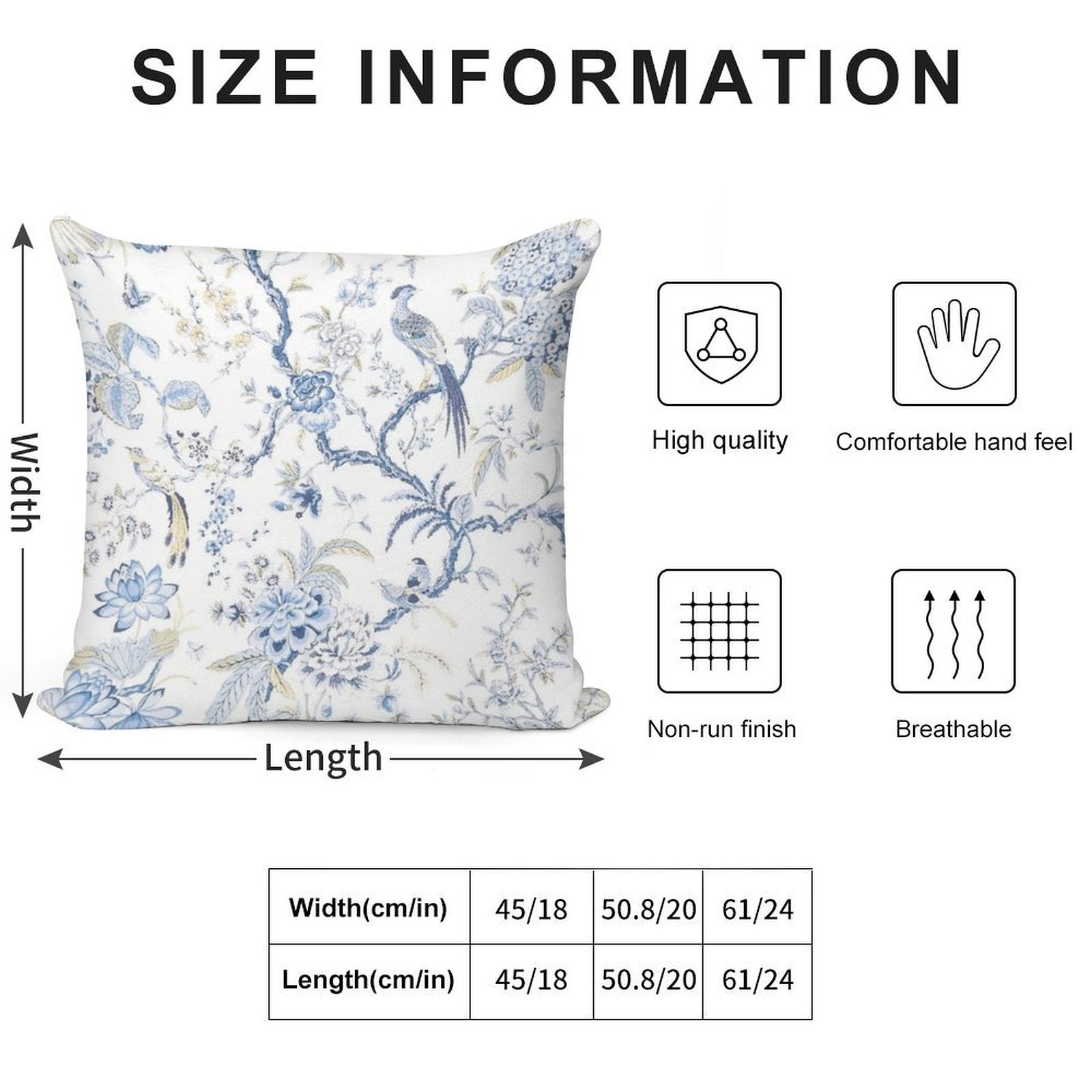 French Pheasants Chinoiserie Soft Washable Throw Pillow