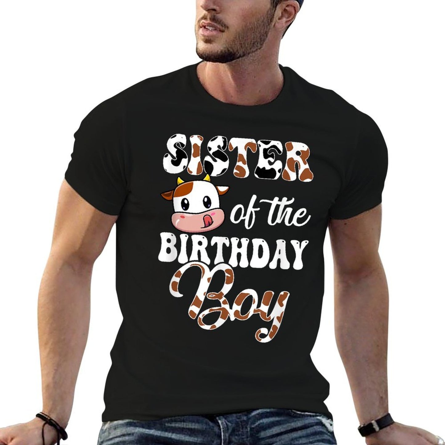 Sister Of The Birthday Boy Cow Farm 1St Birthday Boy Wrinkle-resistant T-Shirt