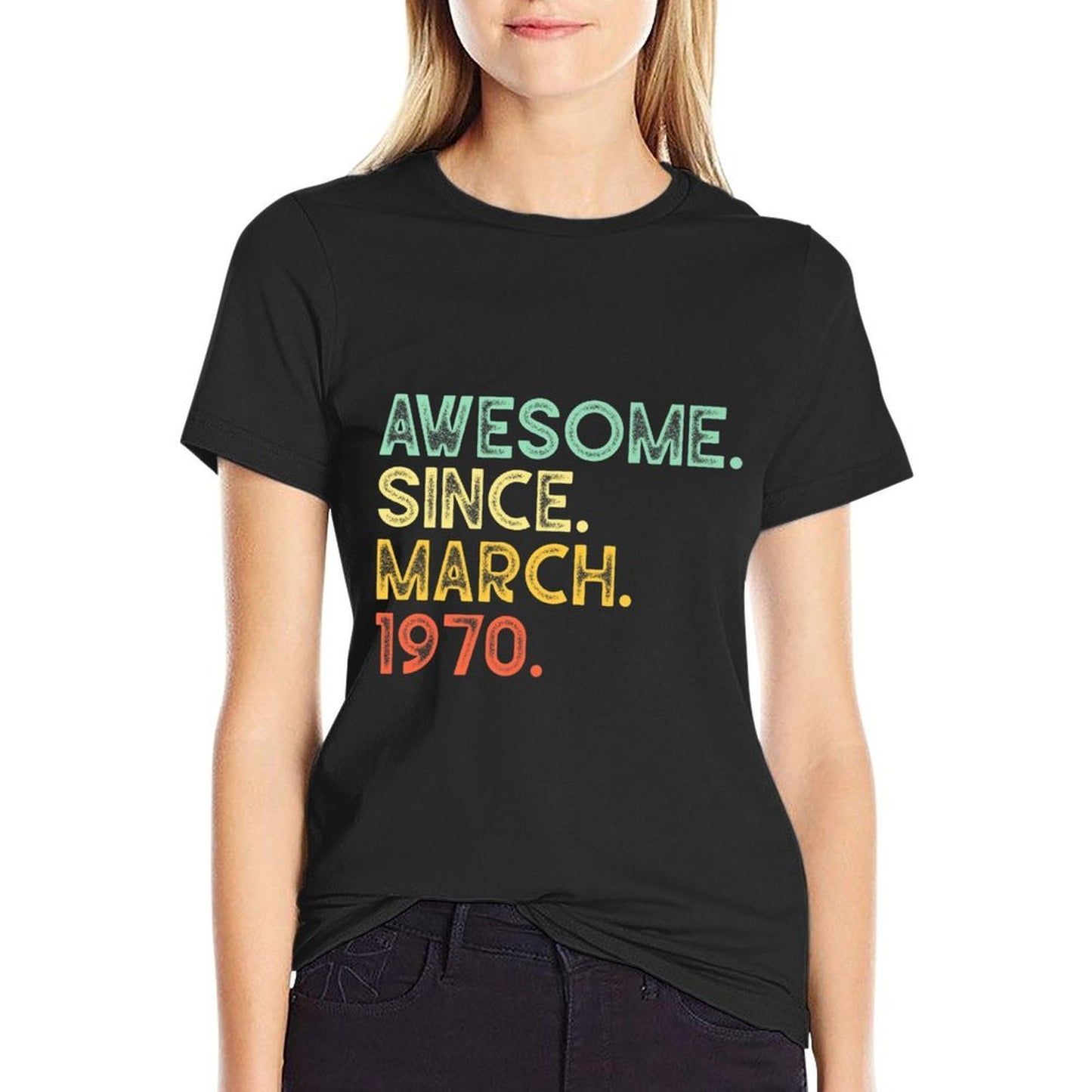 50 Years Old Awesome March 1970 50th Birthday Gift Premium  Cotton T-Shirt