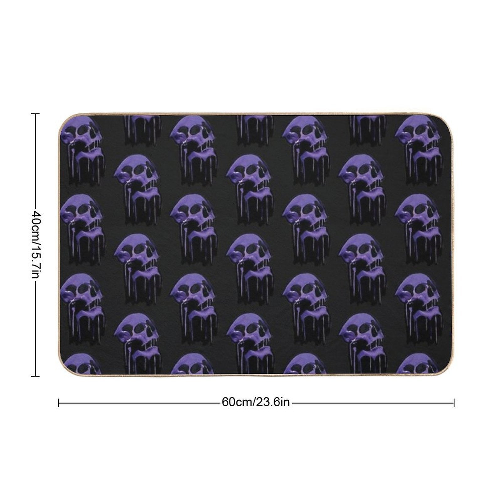 Purple Oblivion- Melting Skull Art  Non-Slip Bath Mat
