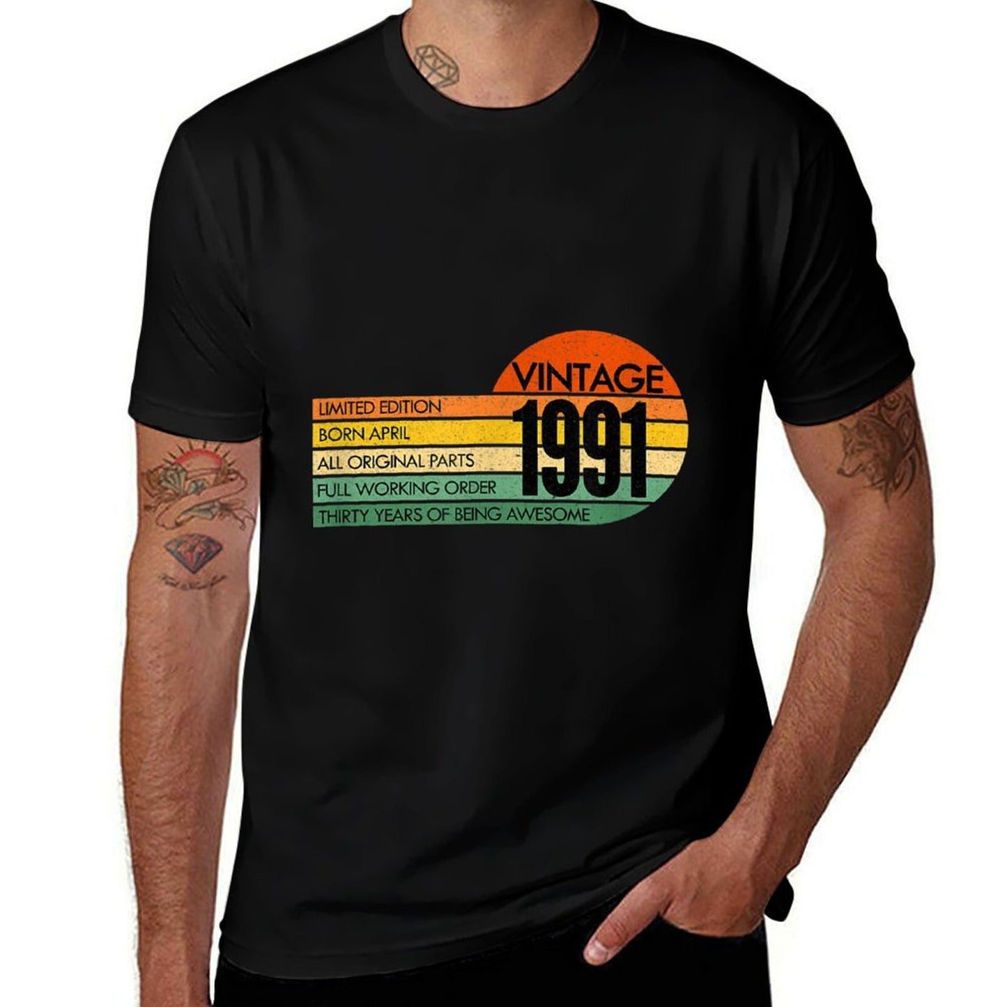 30 Years Old Vintage APRIL 1991 30th Birthday Relaxed-fit T-Shirt
