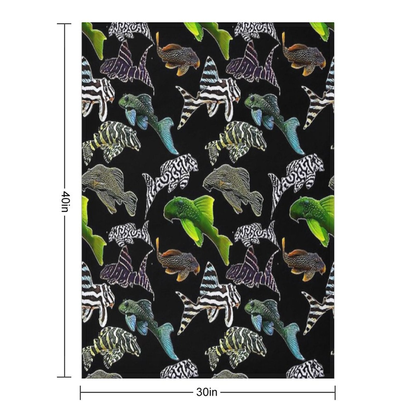 Pleco Collage Dark Shrink-resistant Throw Blanket