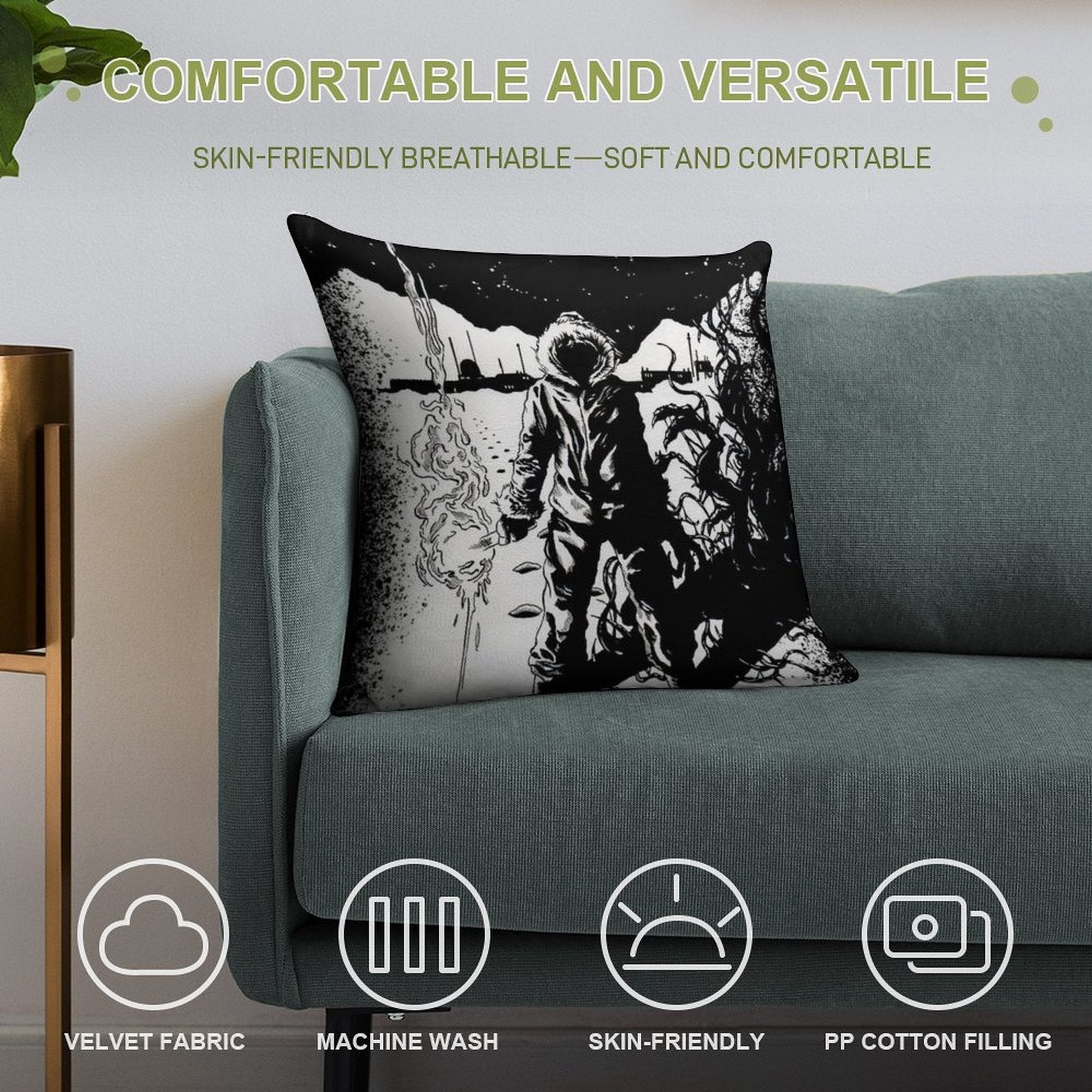 The Thing Soft Short Plush Fabric Throw Pillow