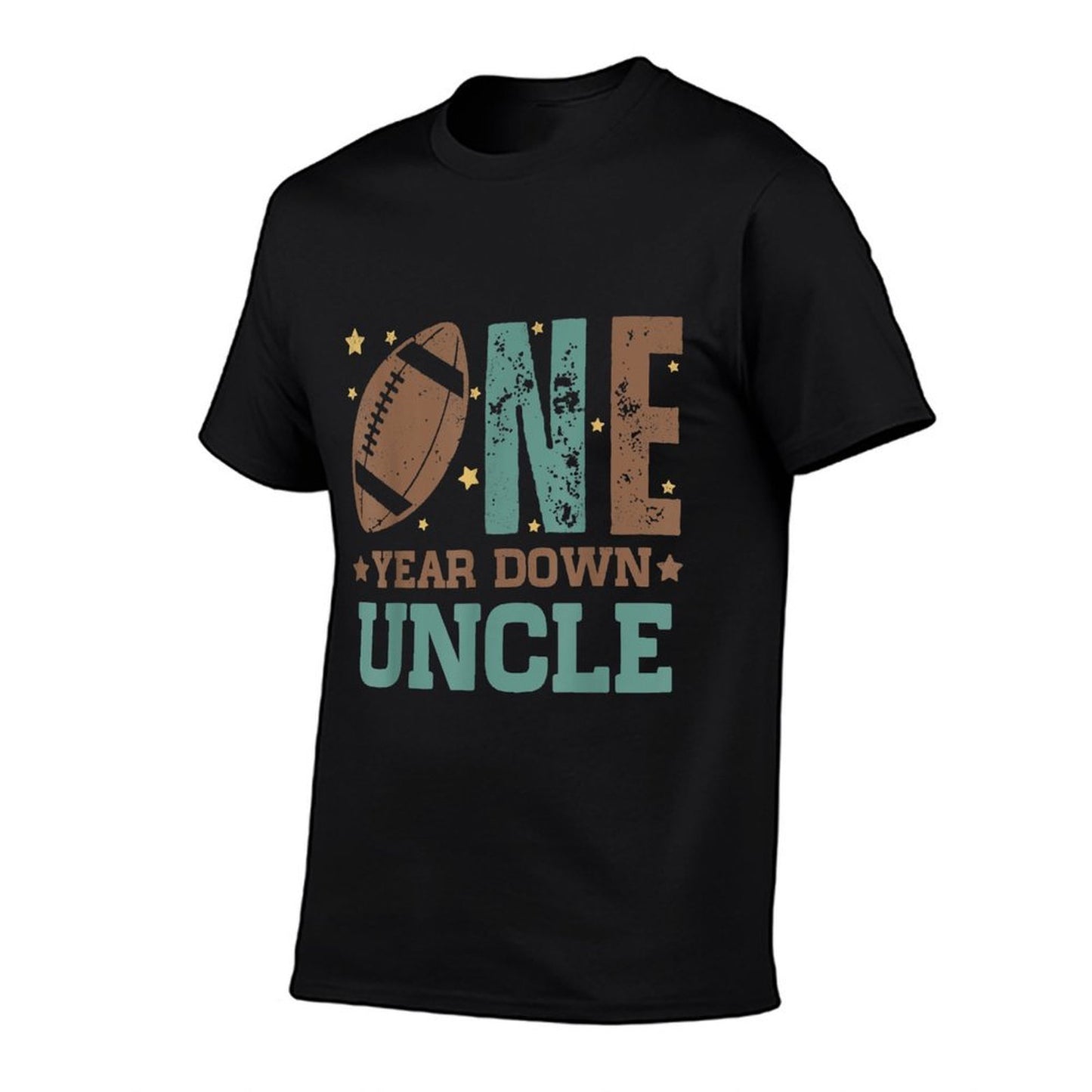 Uncle of The 1 Year Old Football 1st Year Down Birthday Ribbed Collar T-Shirt