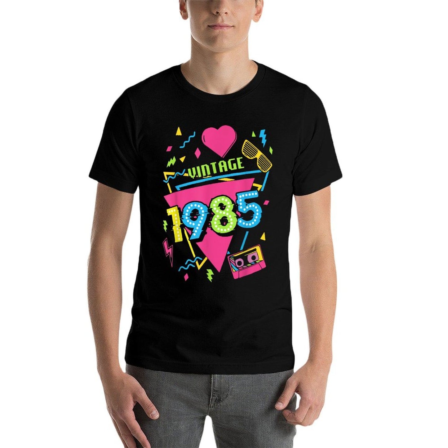 39th Birthday Vintage 1985 80's Vintage Retro I Love The 80s Oversized Silhouette T-Shirt