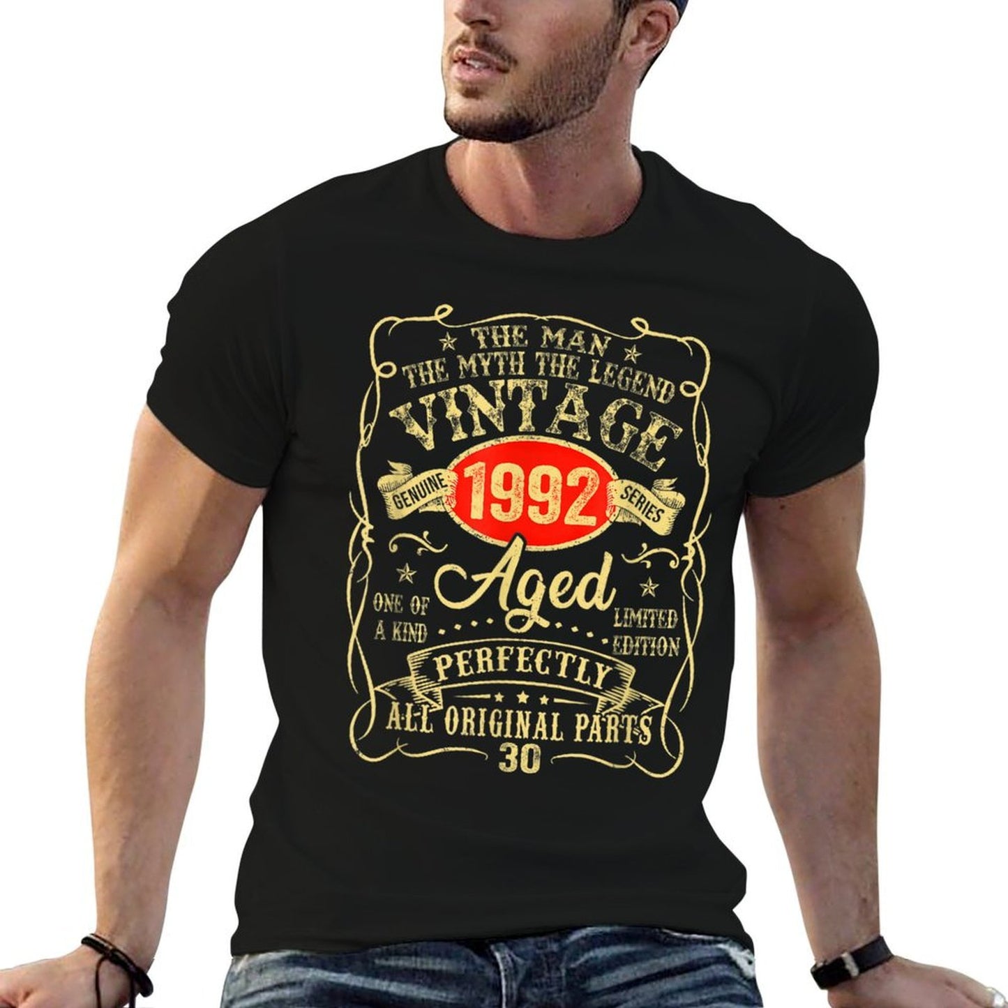 30 Years Gift Vintage 1992 Man Myth Legend 30Th Birthday Cotton T-Shirt