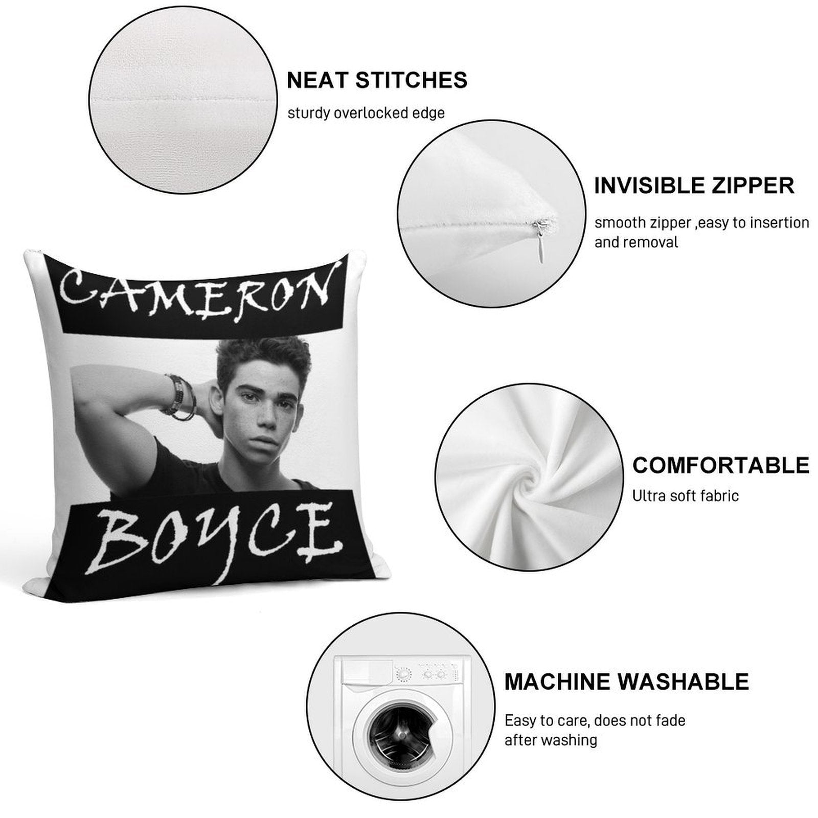 Cameron Boyce Fan Soft Luxury Feel Throw Pillow