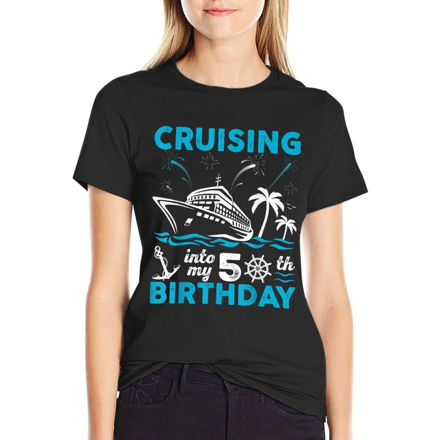 50 Year Old Birthday Cruising Into My 50th Birthday Cruise  Soft T-Shirt