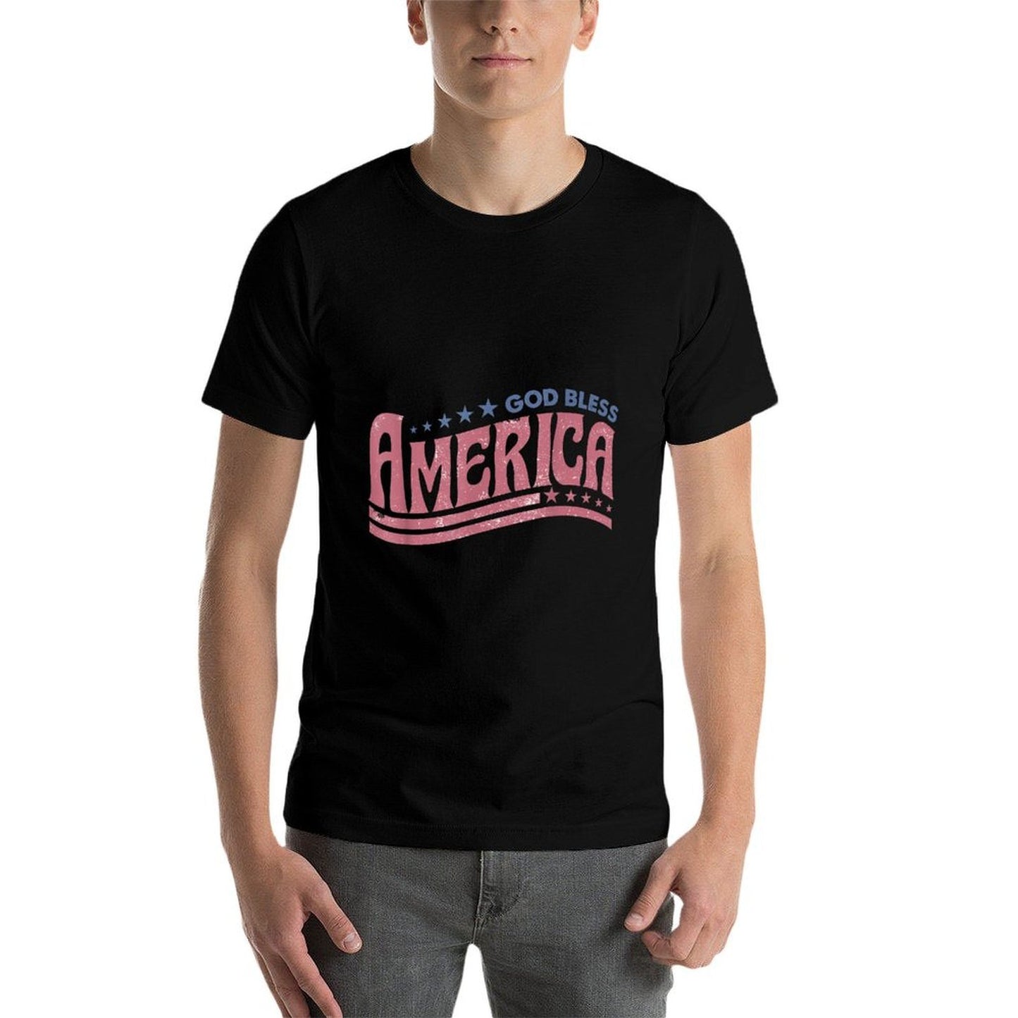 Retro Funny 4th Of July God Bless America Independence Day  Versatile T-Shirt