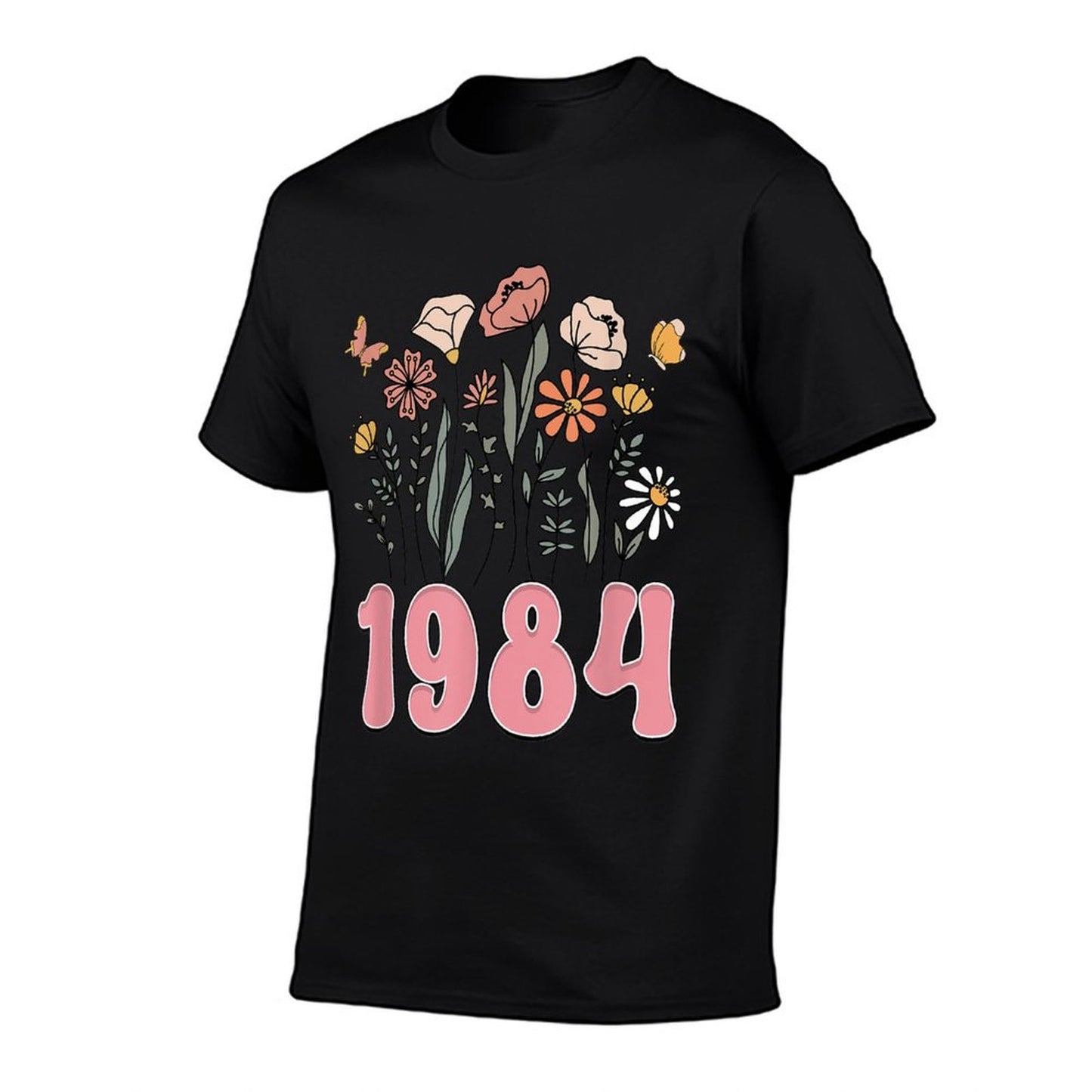 40 Year Old Born In 1984 Floral Flower 40th Birthday Women Relaxed-fit T-Shirt