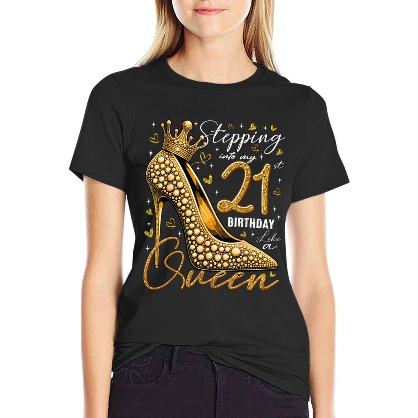 21 Year Old Gifts High Heels Stepping Into My 21st Birthday Eco-friendly Material T-Shirt