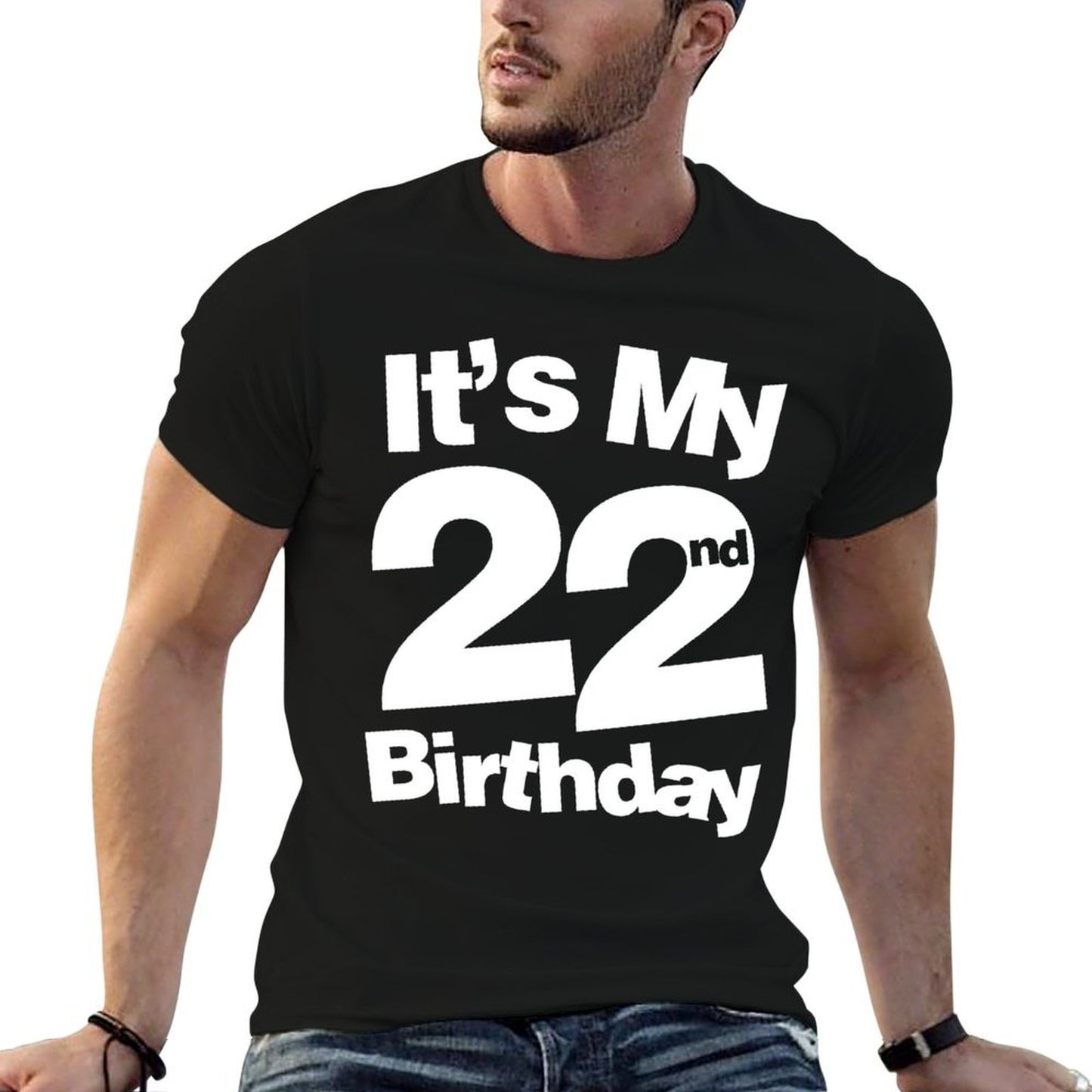 22nd Birthday It's My 22nd Birthday 22 Year Old Birthday Heathered Texture T-Shirt