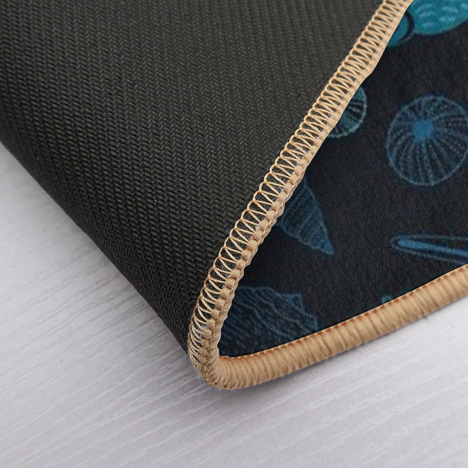 Sea Shells on Dak Blue  Absorbent Bath Mat