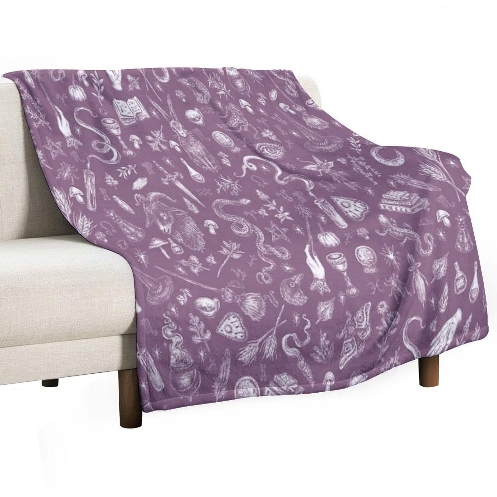 Purple Salem Witch Easy Care Throw Blanket
