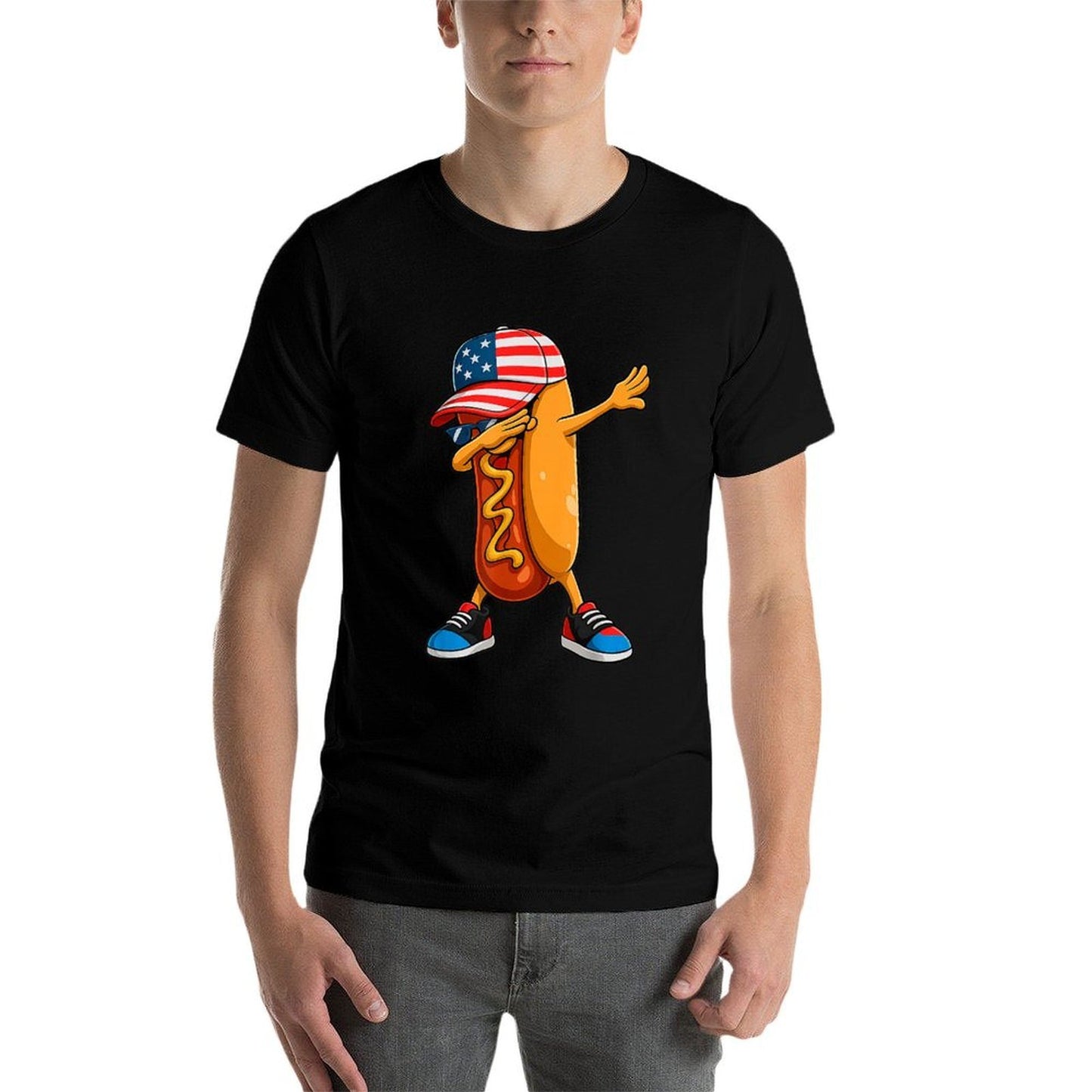 4th of July Hot Dog Funny Fourth of July Kids Boys  Vintage-inspired T-Shirt