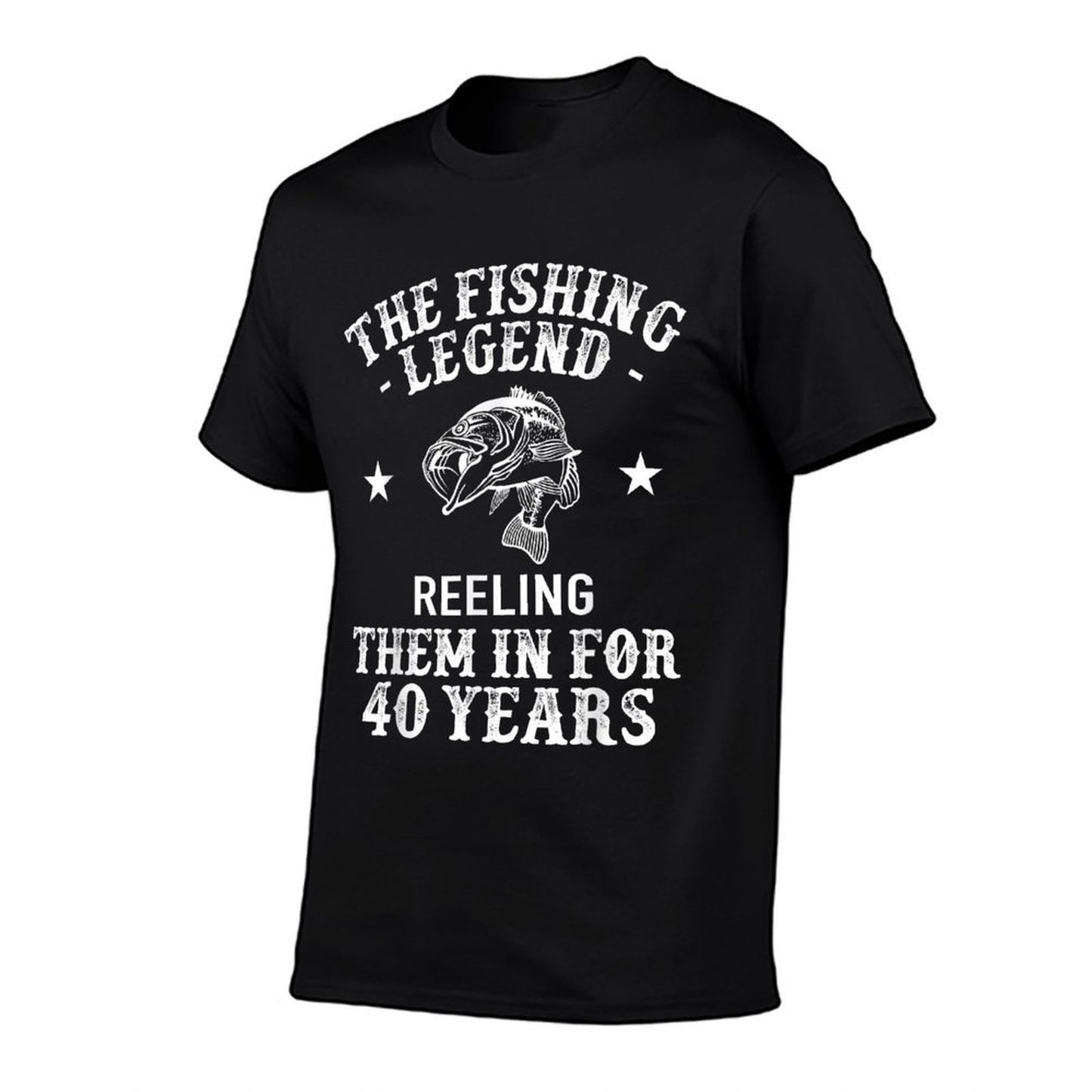 40th Birthday Fisherman Fishing Legend  Graphic-printed T-Shirt