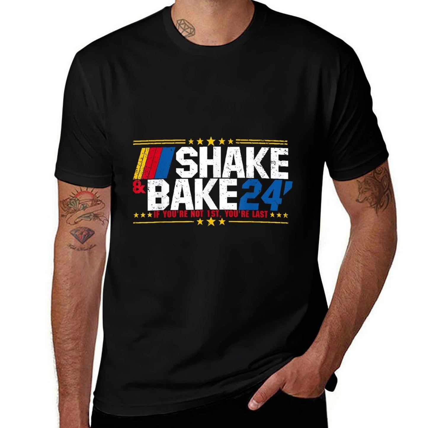 Shake And Bake 24 If You're Not 1st You're Last Meme Combo Oversized Silhouette T-Shirt