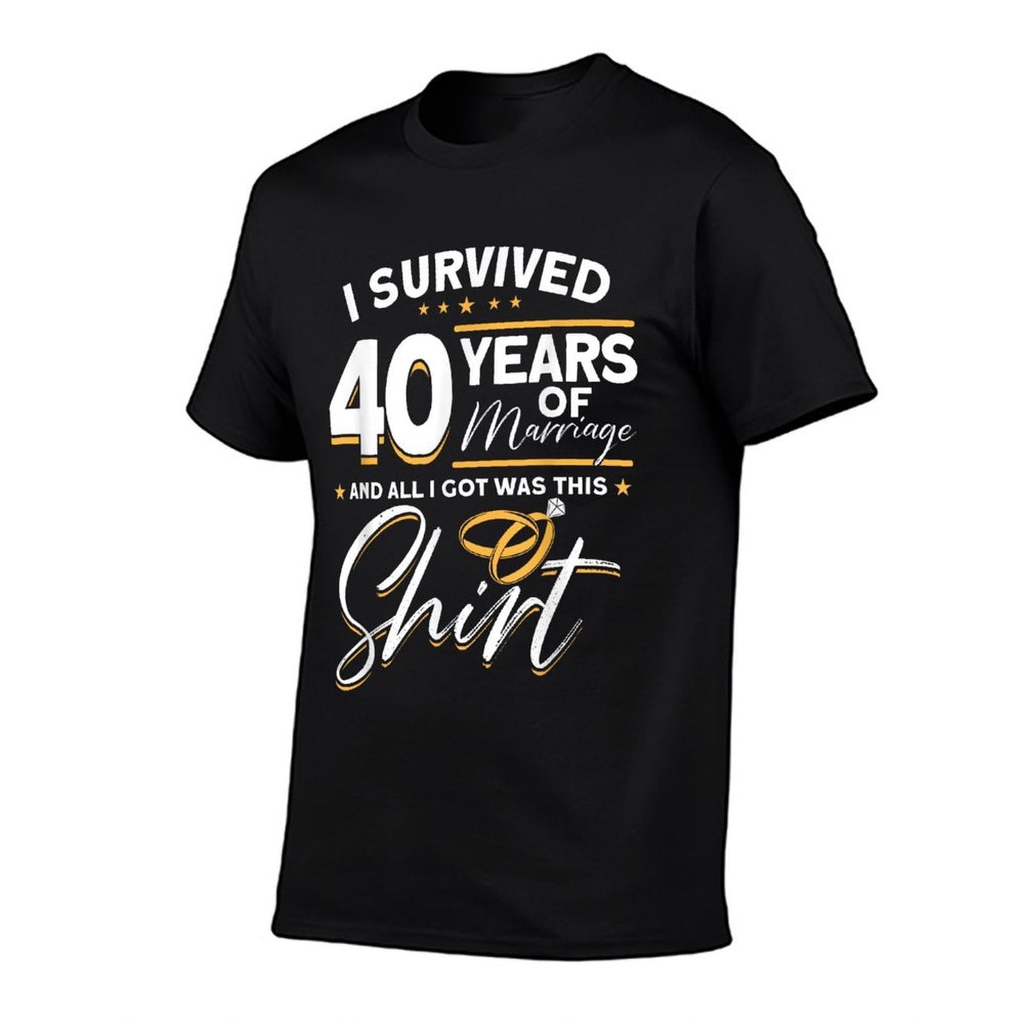 40th Wedding Anniversary, 40 Years Married, Husband & Wife  High-quality Stitching T-Shirt