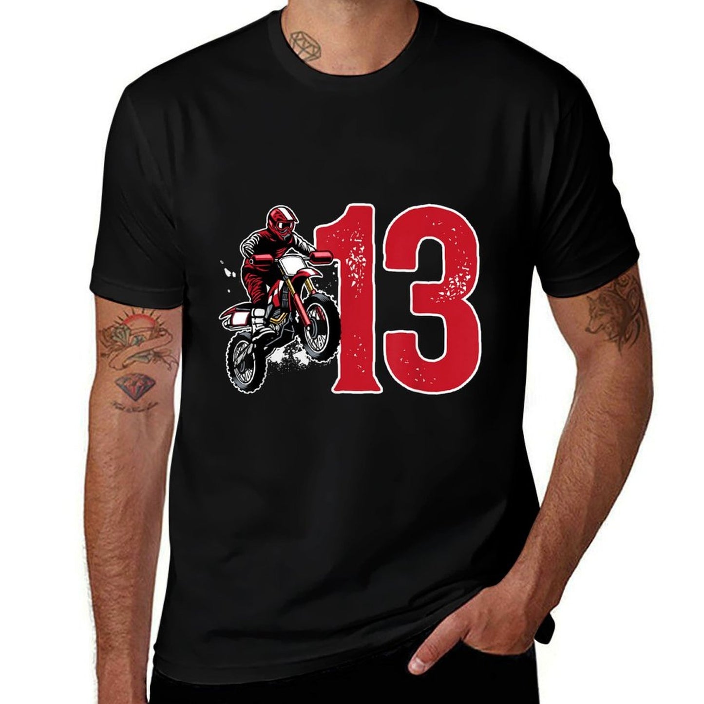 13th Dirt Bike Birthday Thirteen Year Old Dirt Biker Classic T-Shirt