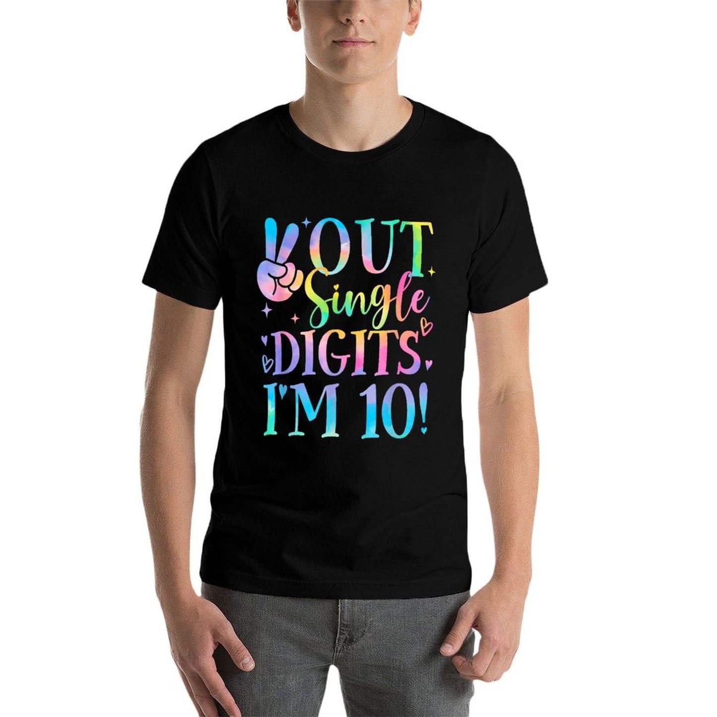 Tie Dye Im Out Single Digits 10th Birthday Girls Kids Soft T-Shirt
