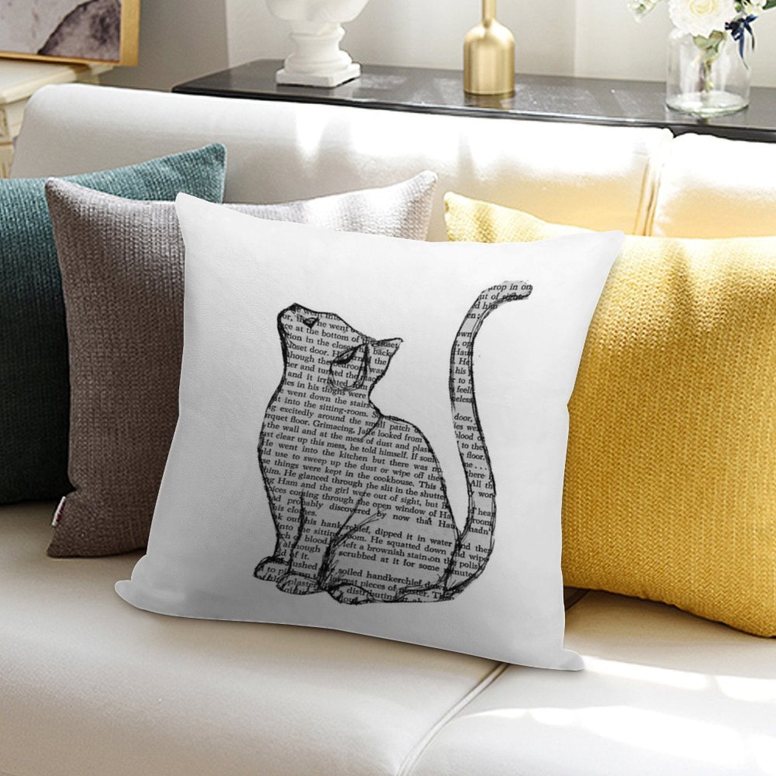 Books And Cats And Books And Cats Soft Fade-Resistant Throw Pillow