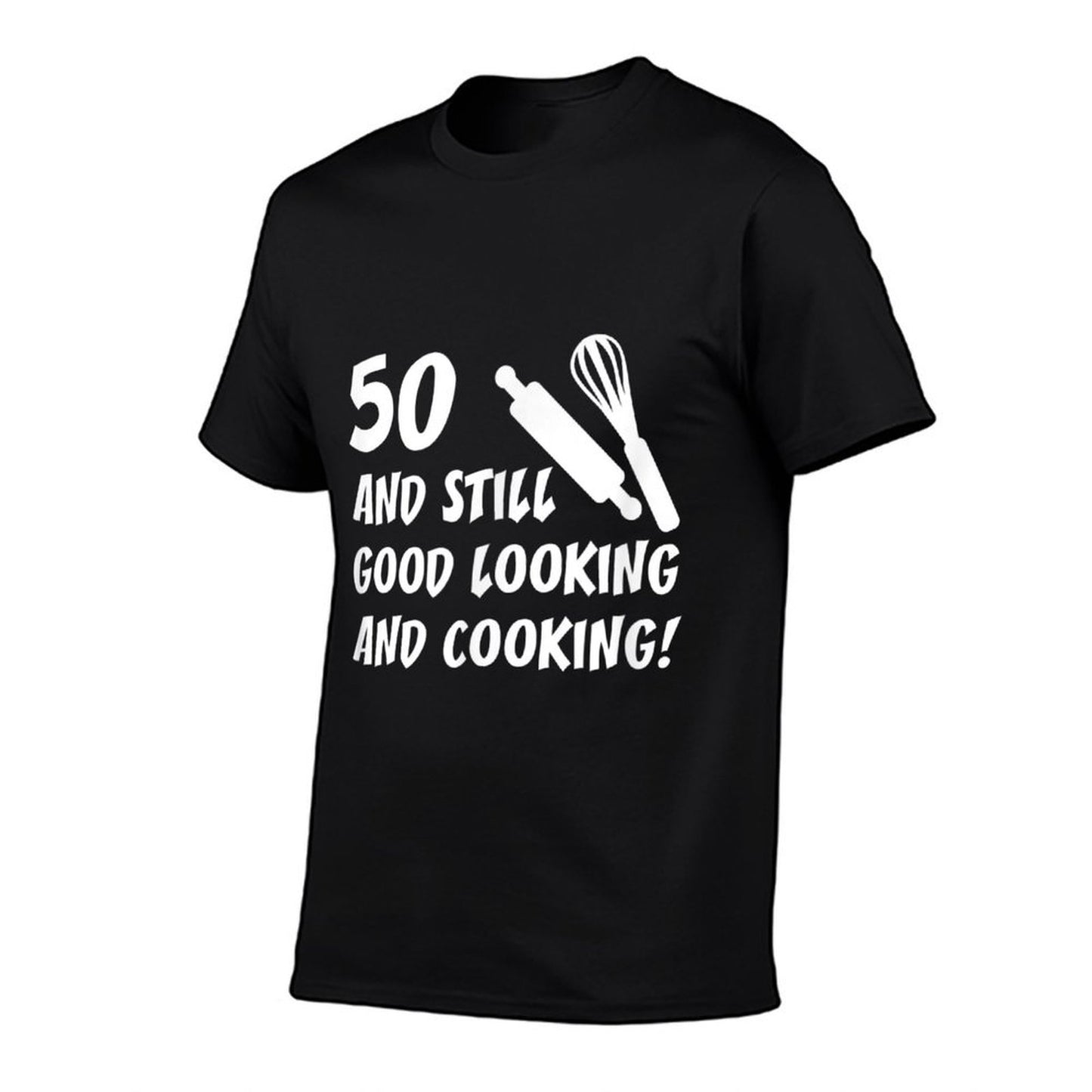 50 Still Good Looking And Cooking 50th Cook Birthday  Ribbed Collar T-Shirt