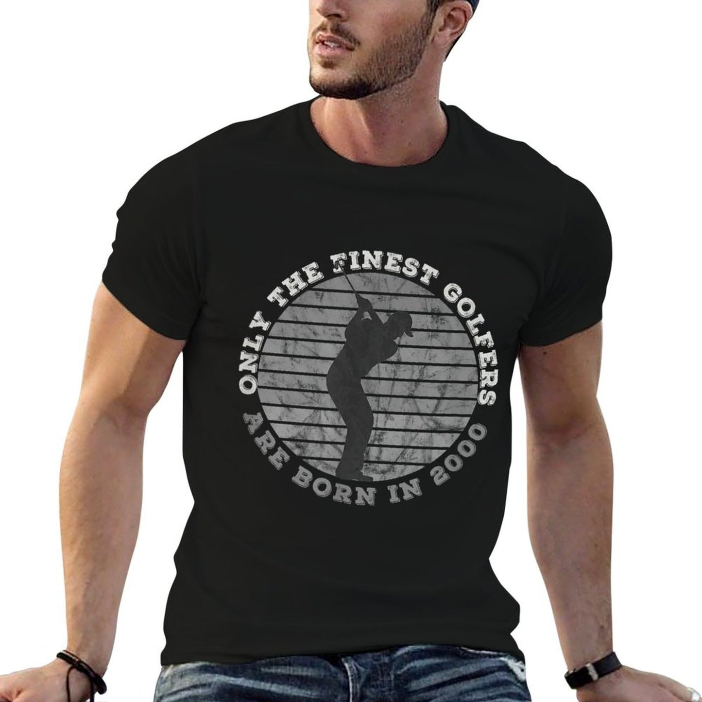 21 Year Old Gifts Golf Finest Golfer Born 2000 21st Birthday Slim-fit Cut T-Shirt